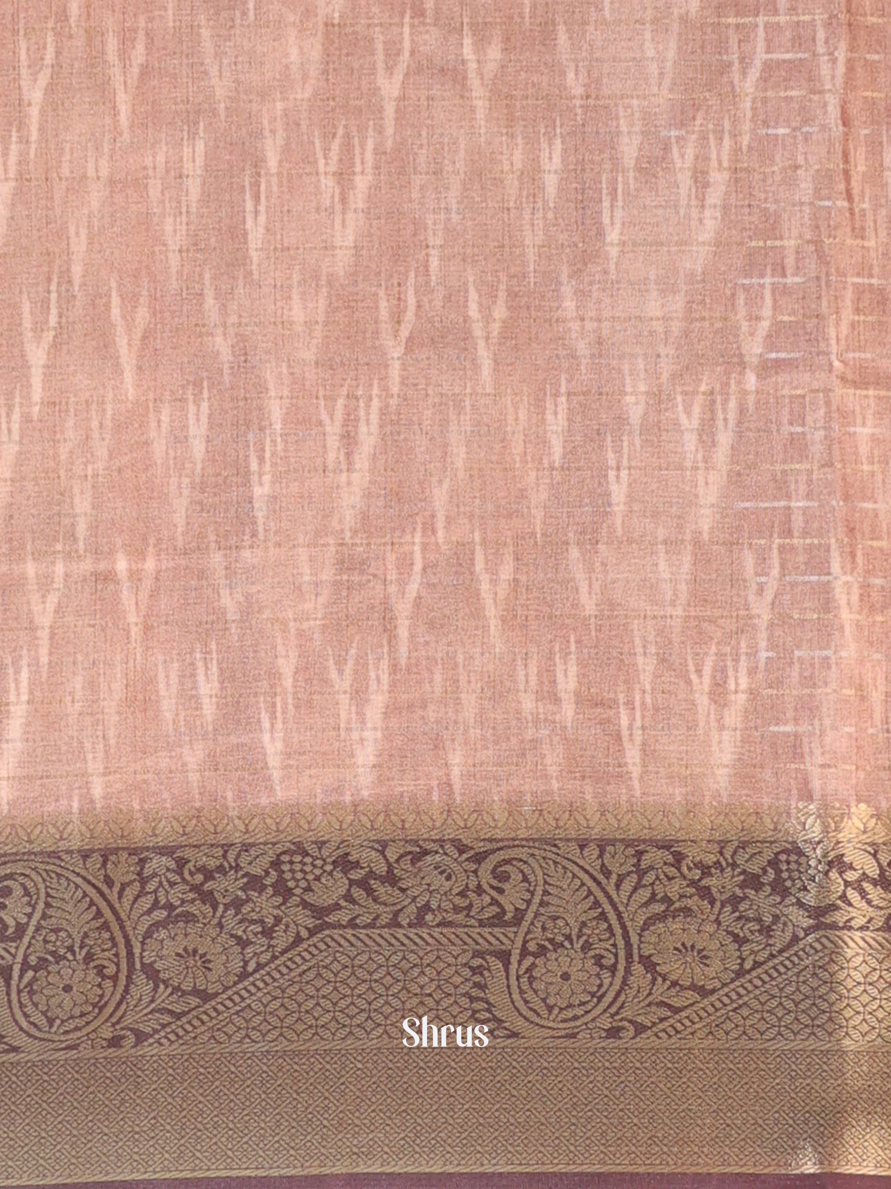 Dusty Brown & Brown - Semi Chanderi Saree - Shop on Shrus.com