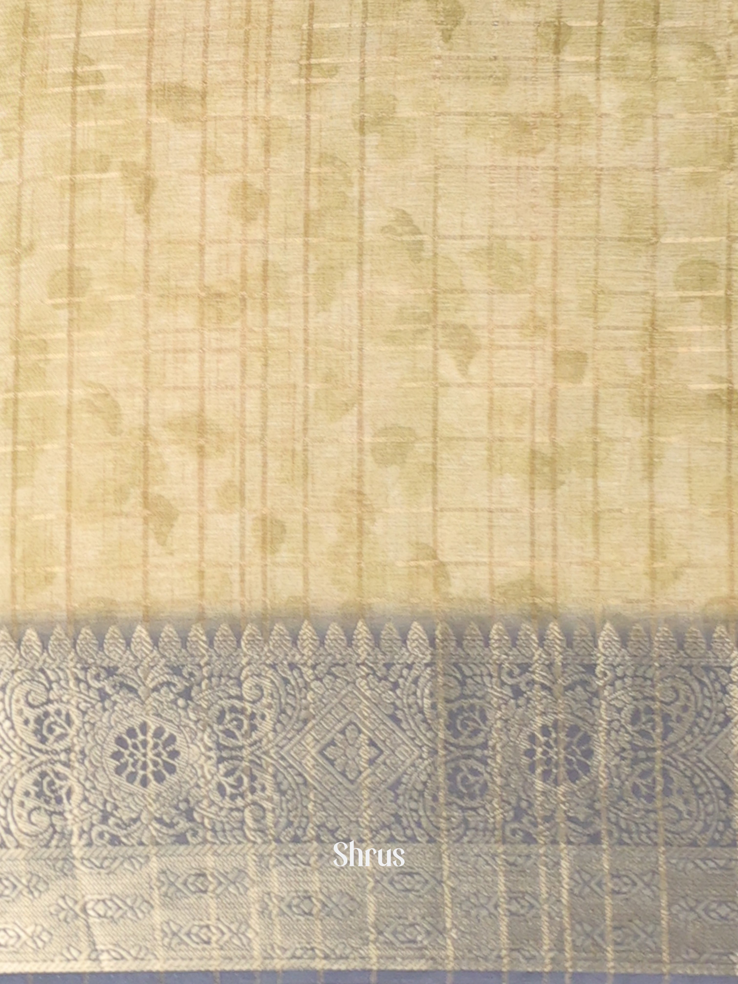 Lite Green - Semi Chanderi Saree - Shop on Shrus.com