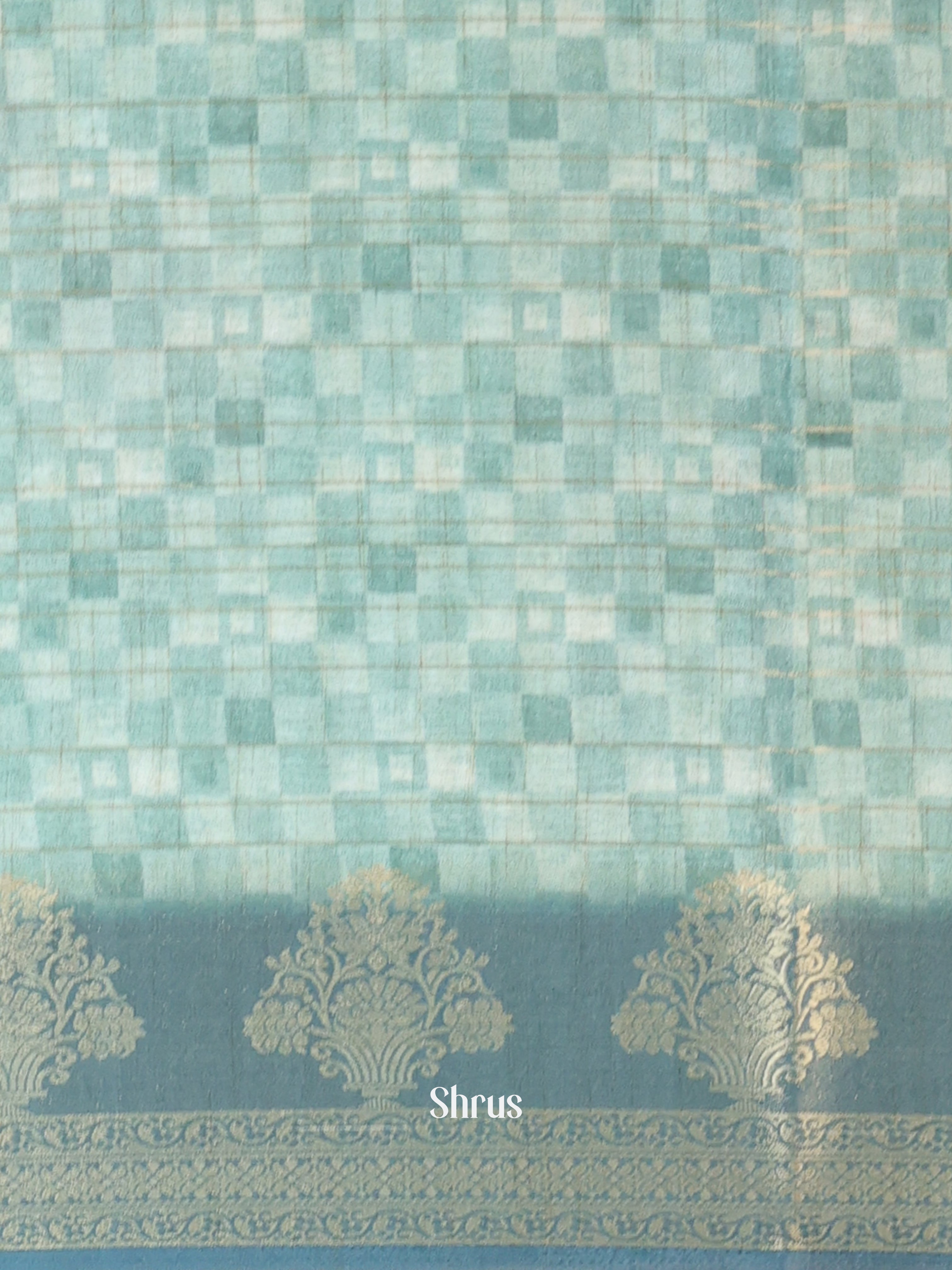Green & Brown- Semi Chanderi Saree - Shop on Shrus.com