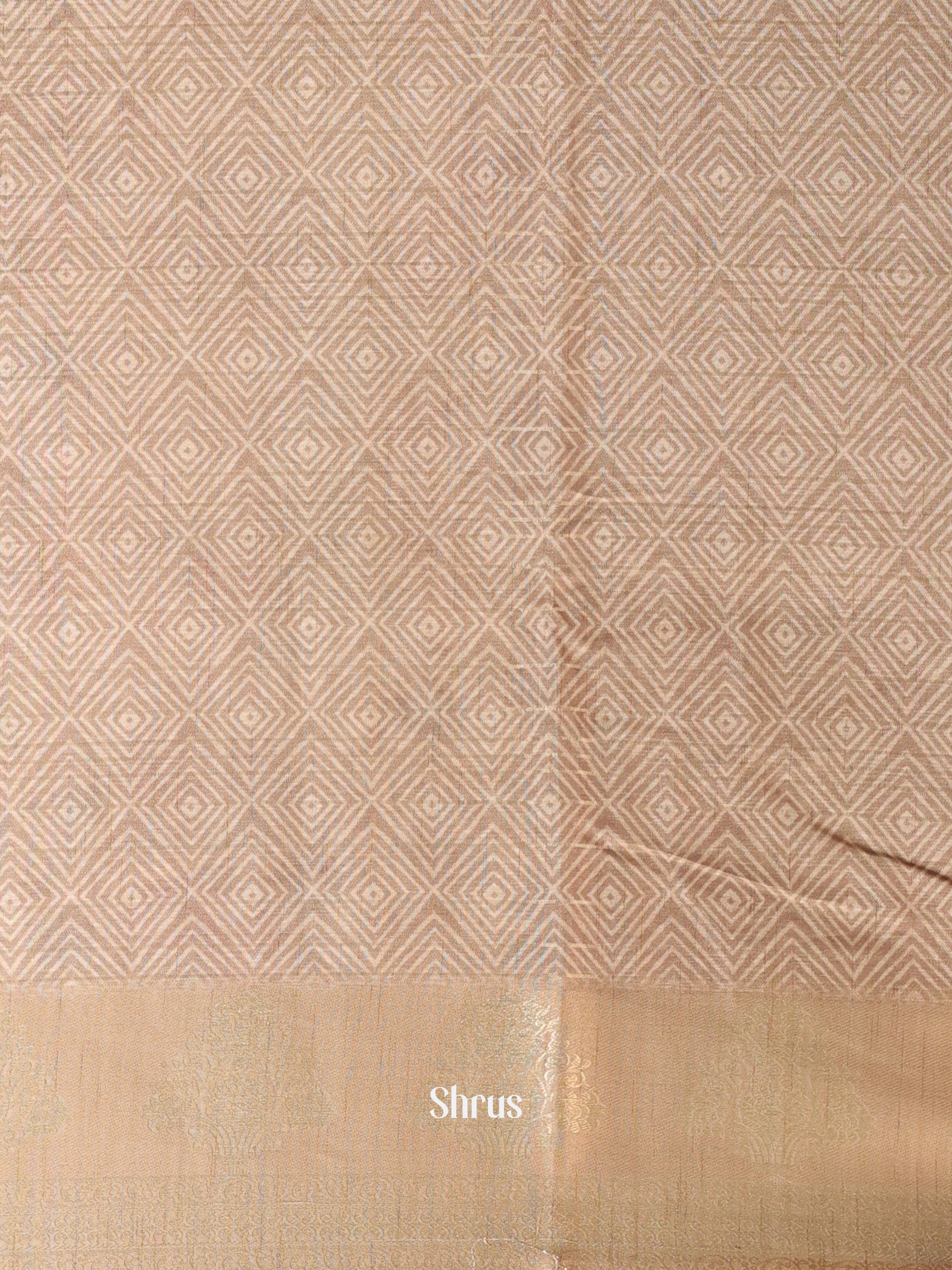Cream - Semi Chanderi Saree - Shop on Shrus.com