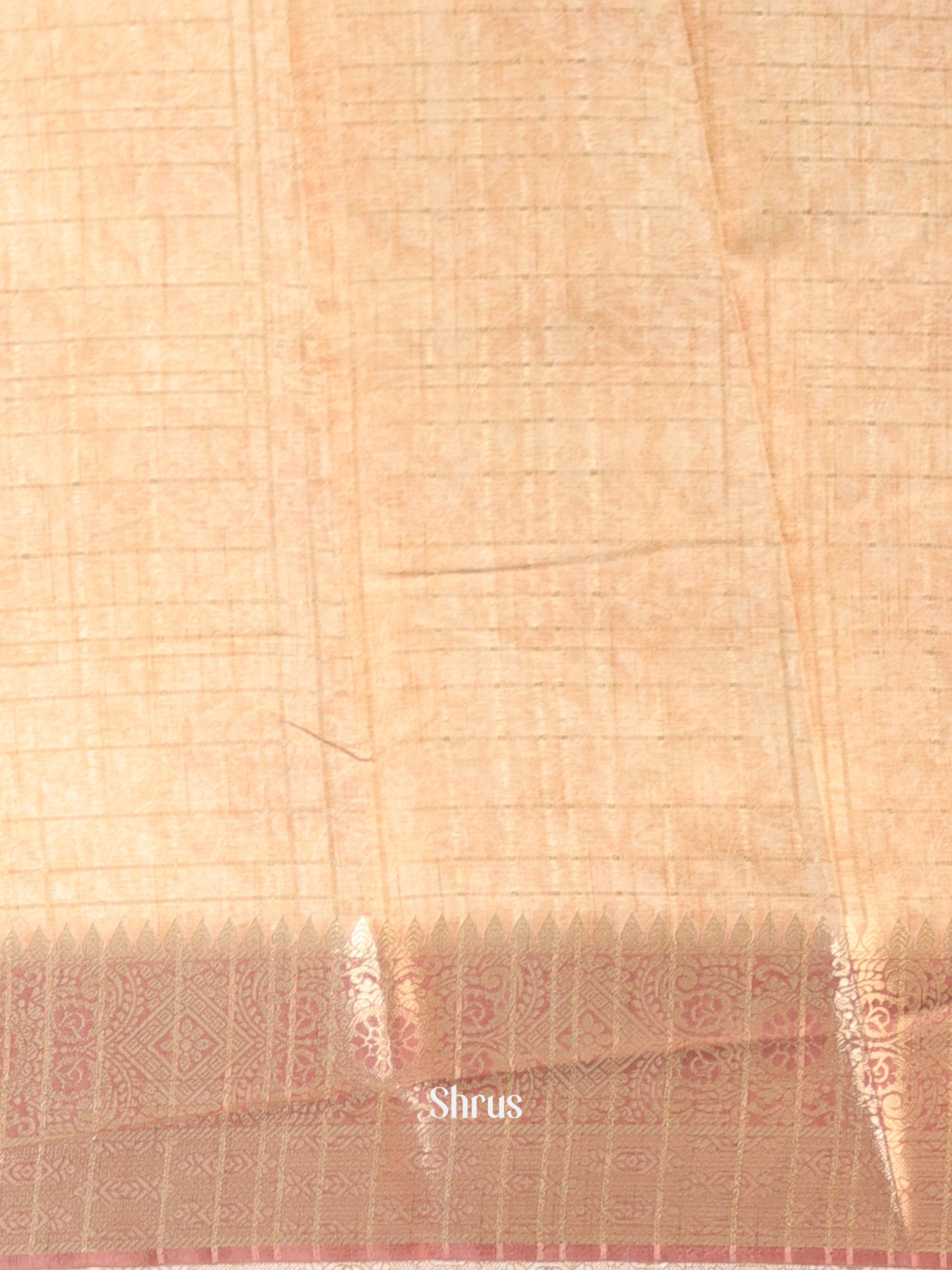 Sandal & Brown - Semi Chanderi Saree - Shop on Shrus.com
