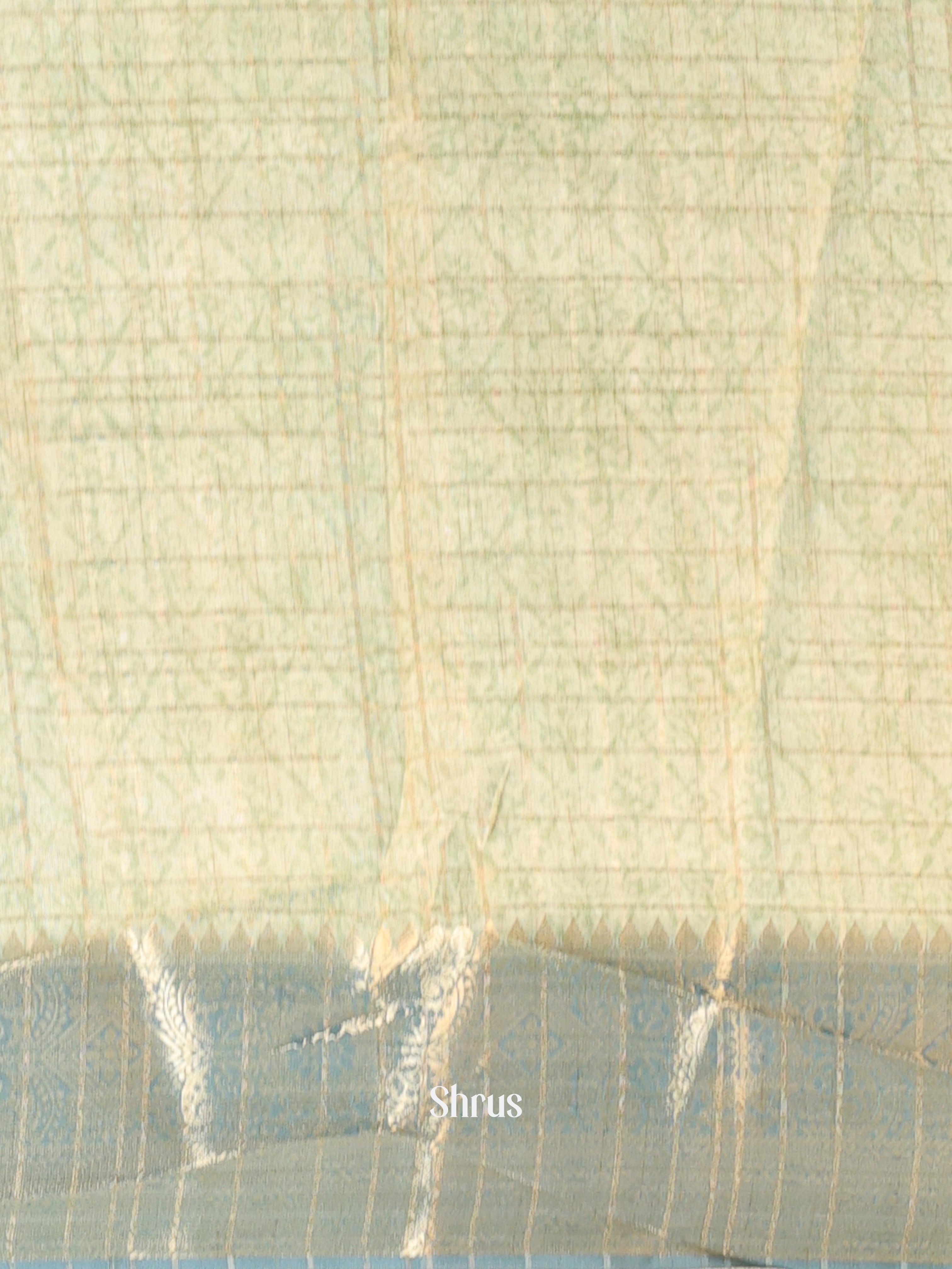 Green - Semi Chanderi Saree - Shop on Shrus.com