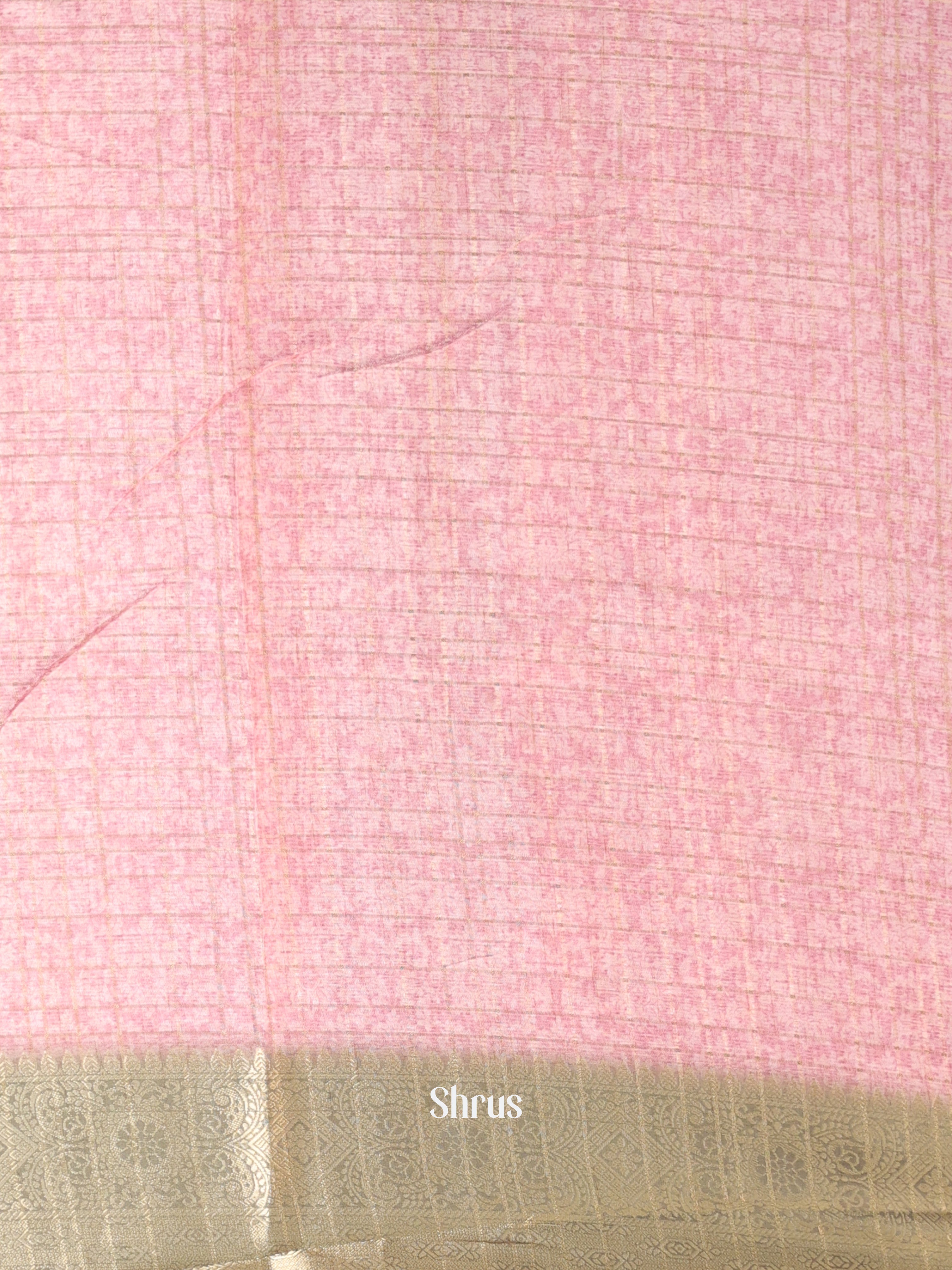 Pink - Semi Chanderi Saree - Shop on Shrus.com