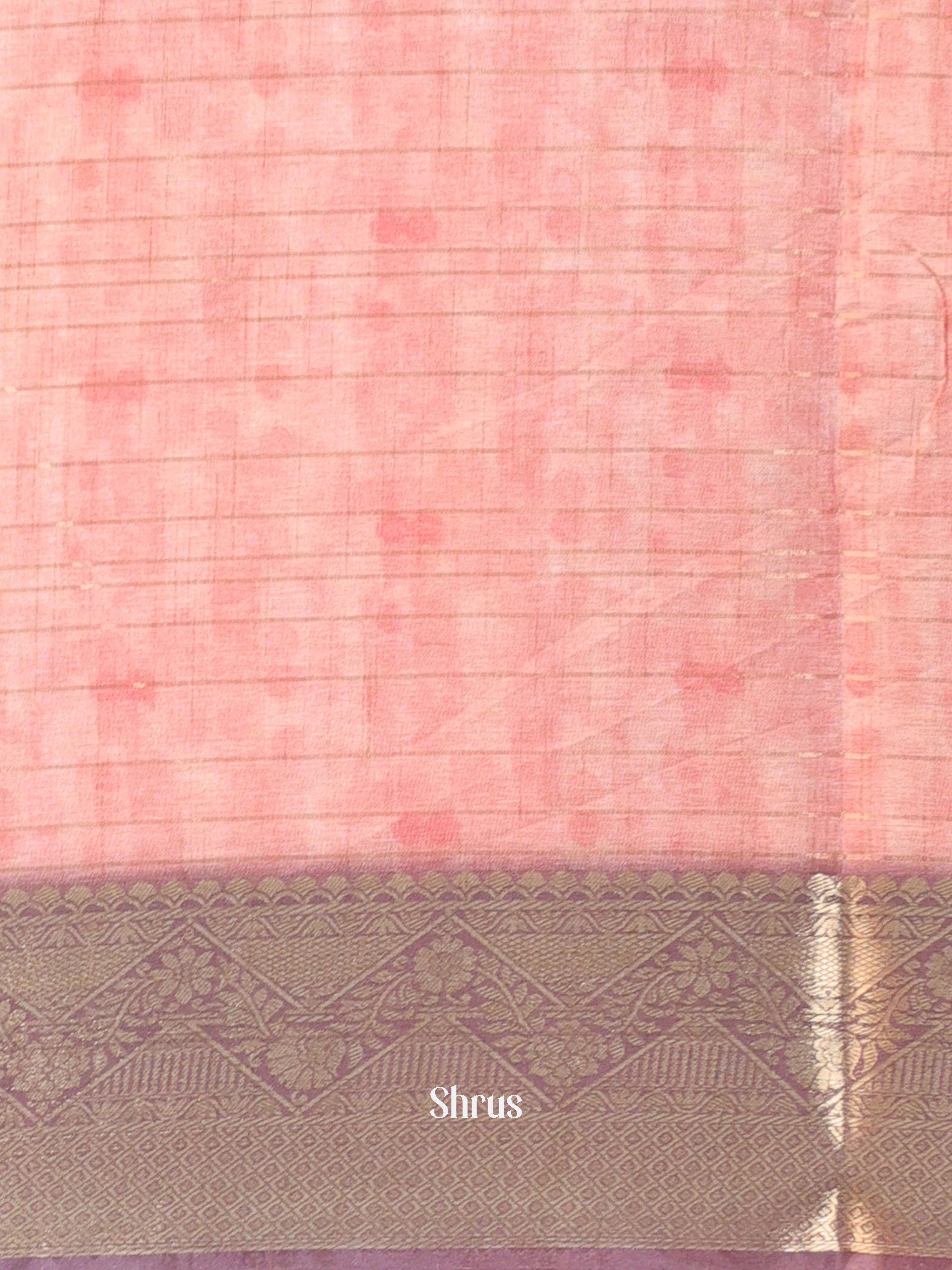 Pink & Brown - Semi Chanderi Saree - Shop on Shrus.com