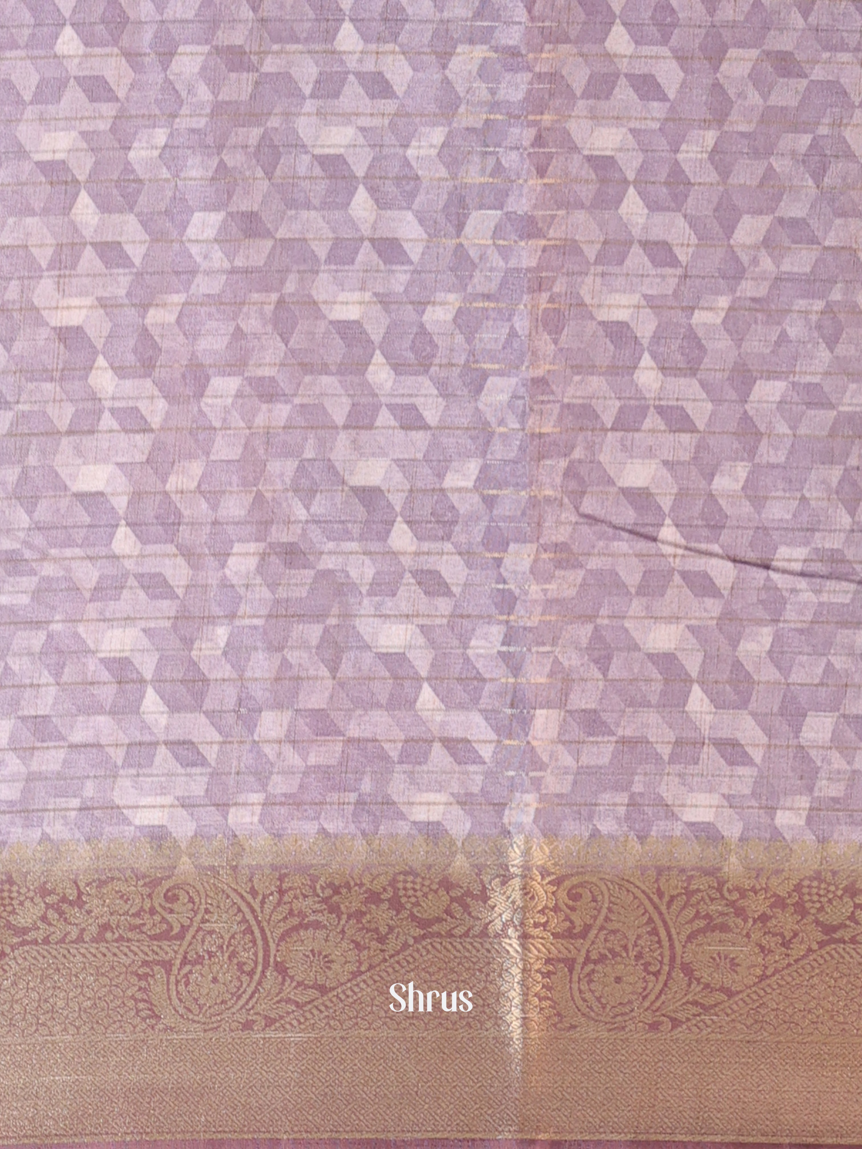 Lavender & Brown - Semi Chanderi Saree - Shop on Shrus.com