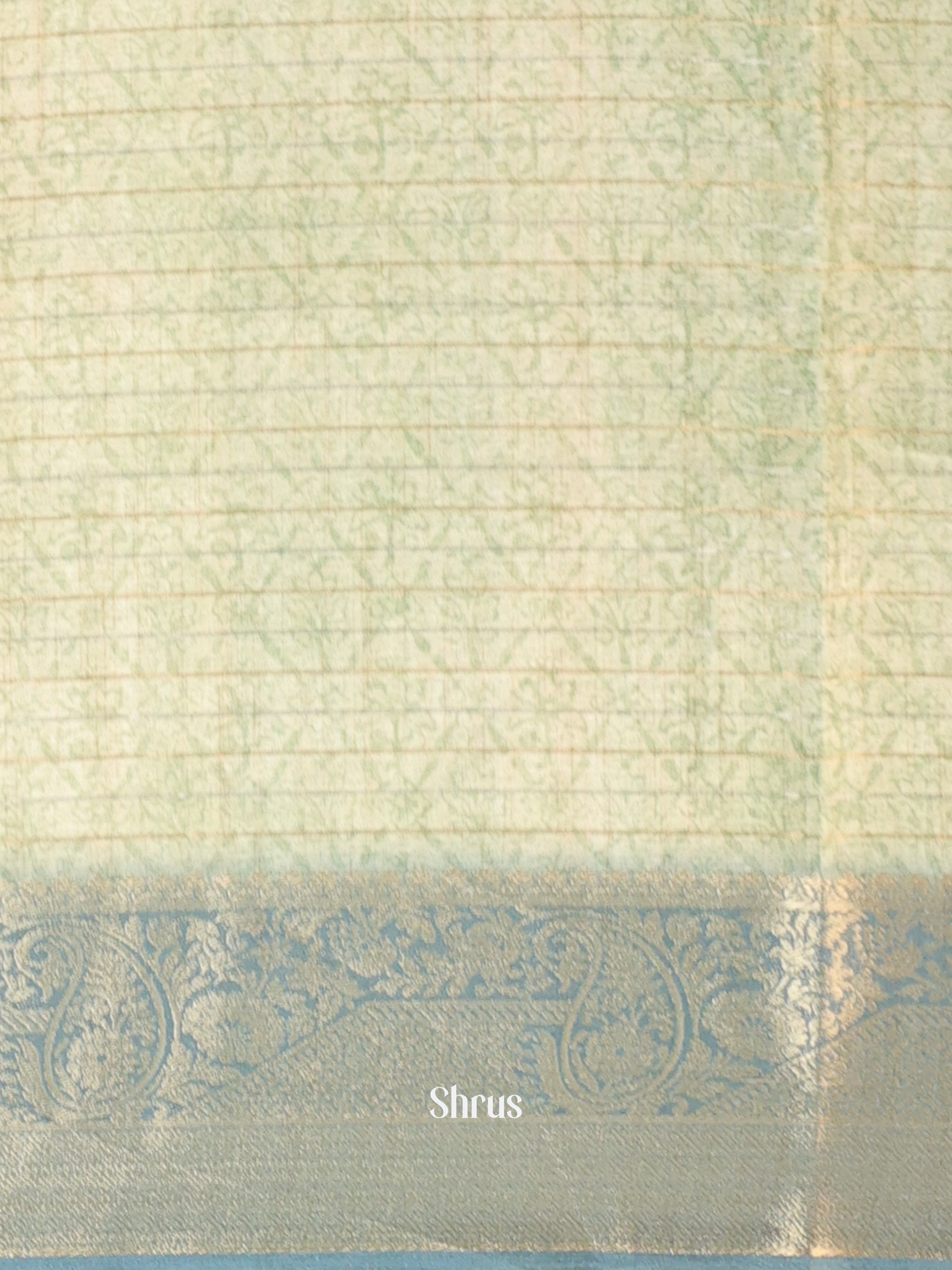 Lite Green - Semi Chanderi Saree - Shop on Shrus.com