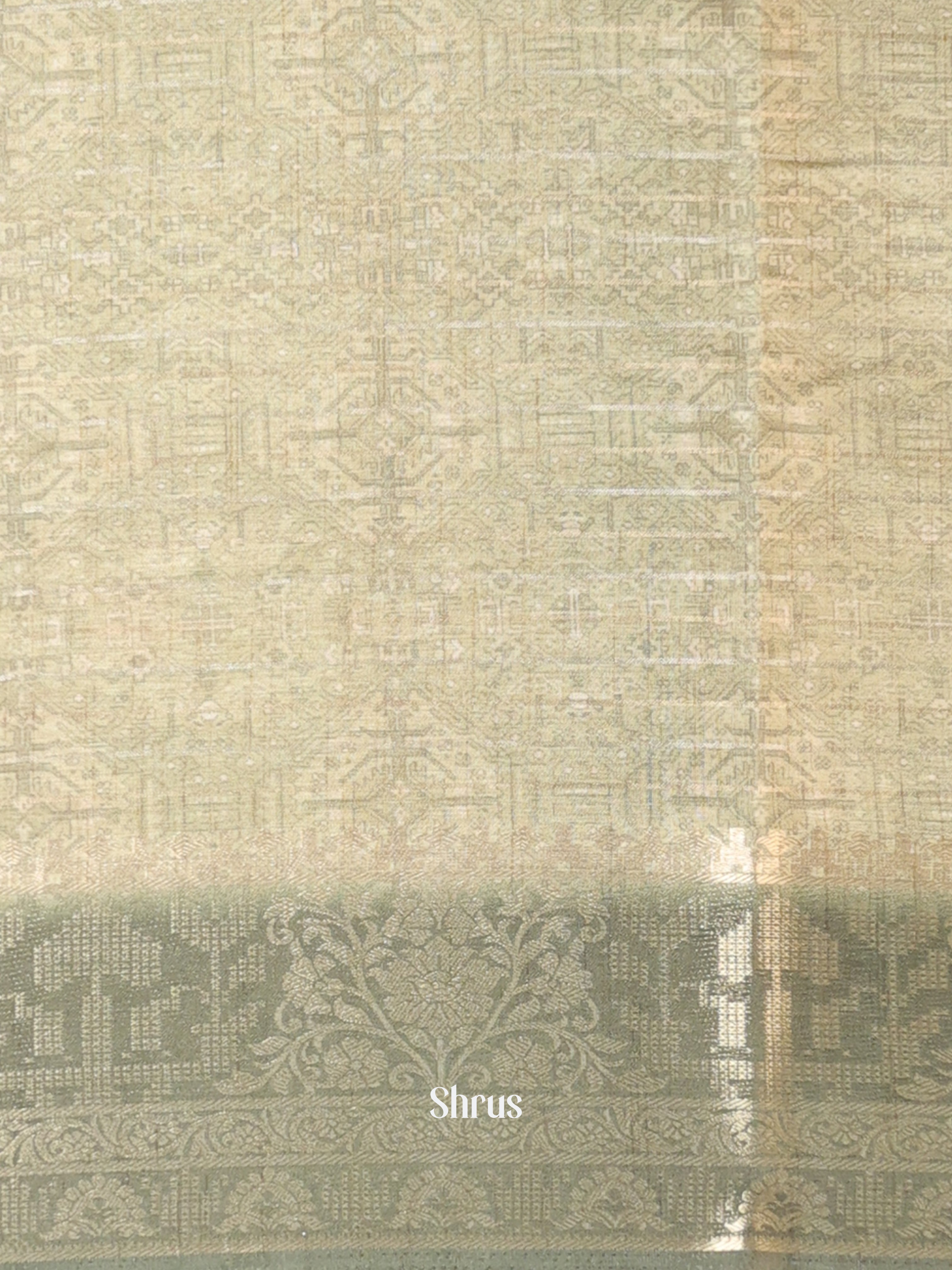Lite Green - Semi Chanderi Saree - Shop on Shrus.com