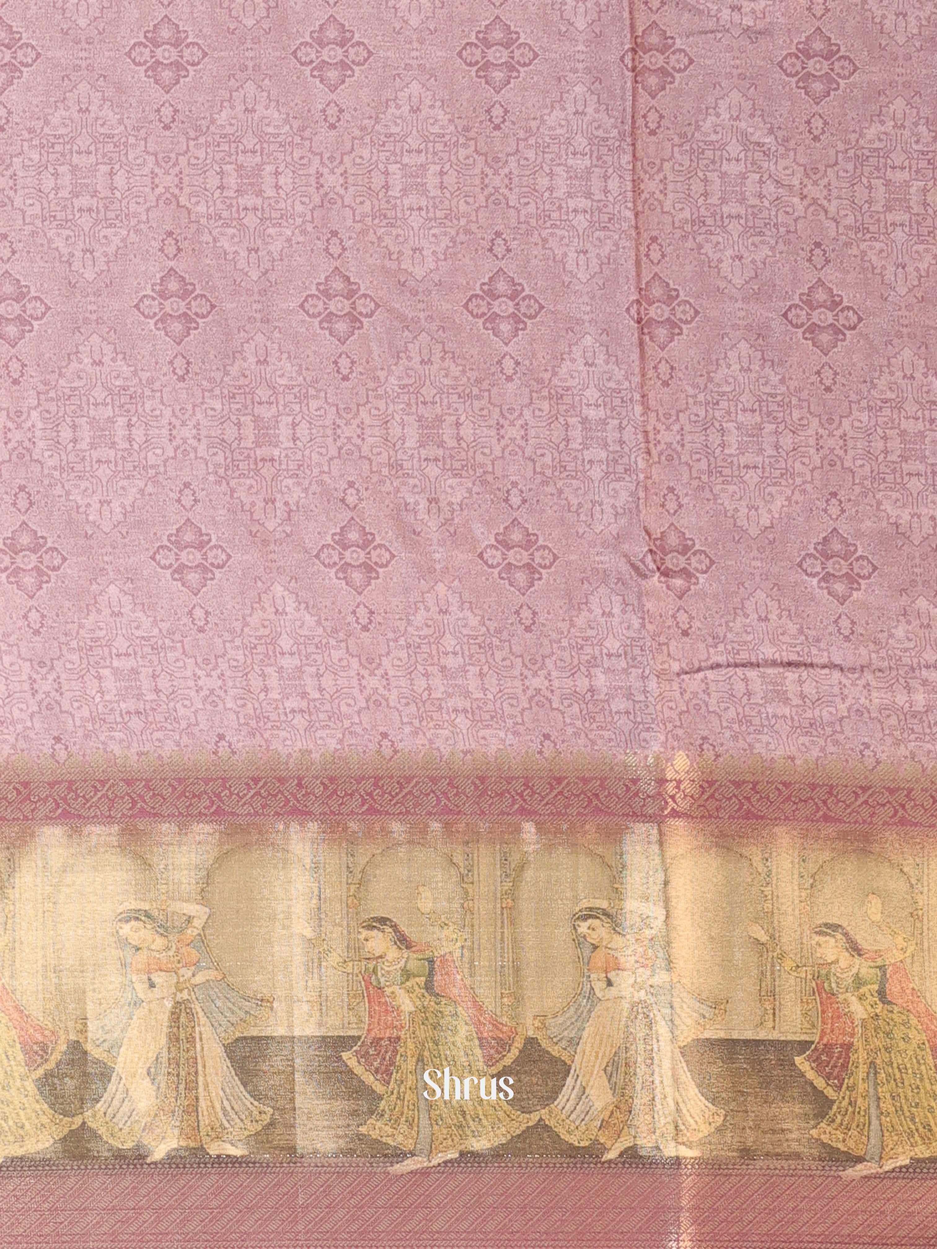 Purple & Brown - Semi Chanderi Saree - Shop on Shrus.com