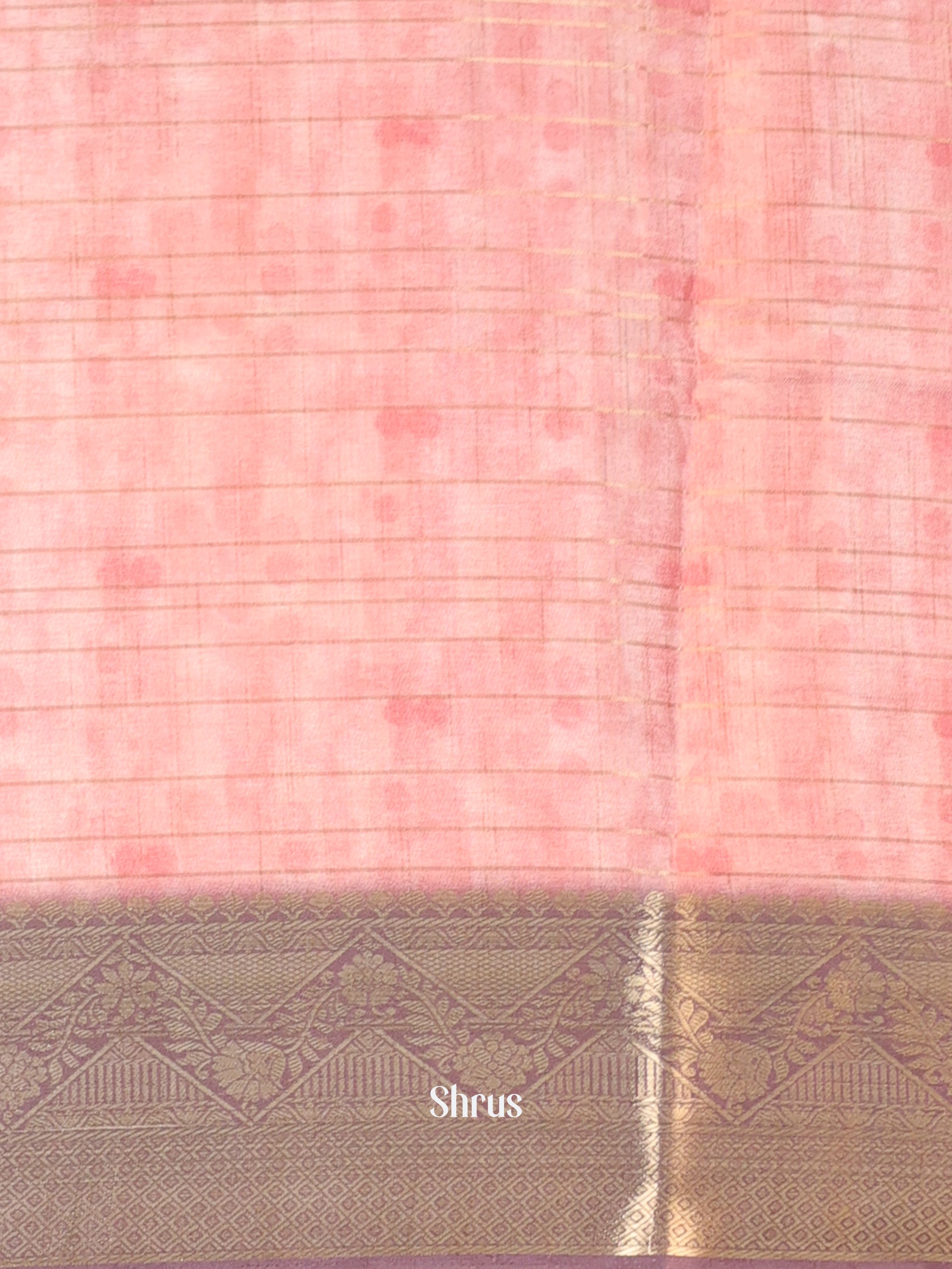 Pink & Brown - Semi Chanderi Saree - Shop on Shrus.com