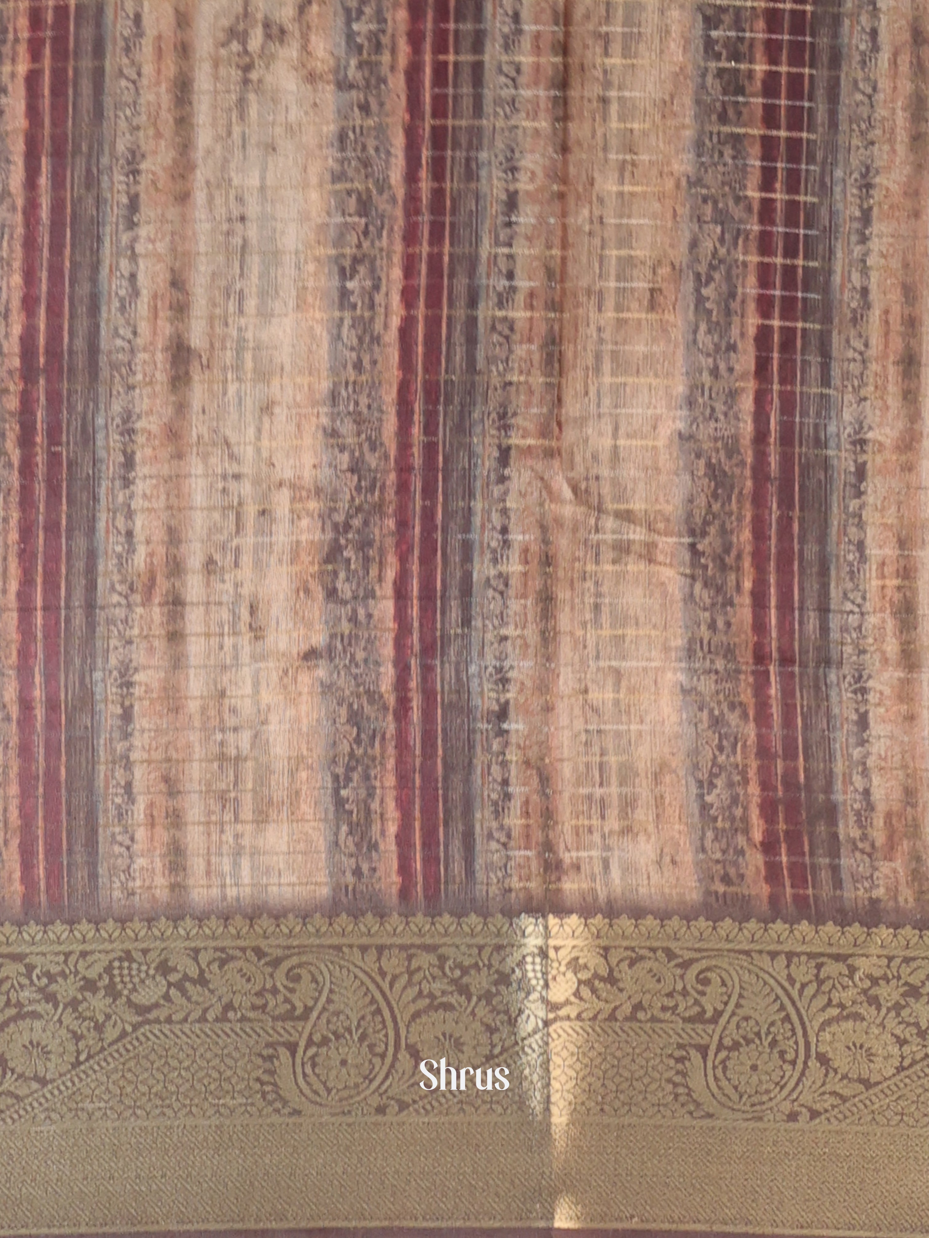 Grey- Semi Chanderi Saree - Shop on Shrus.com