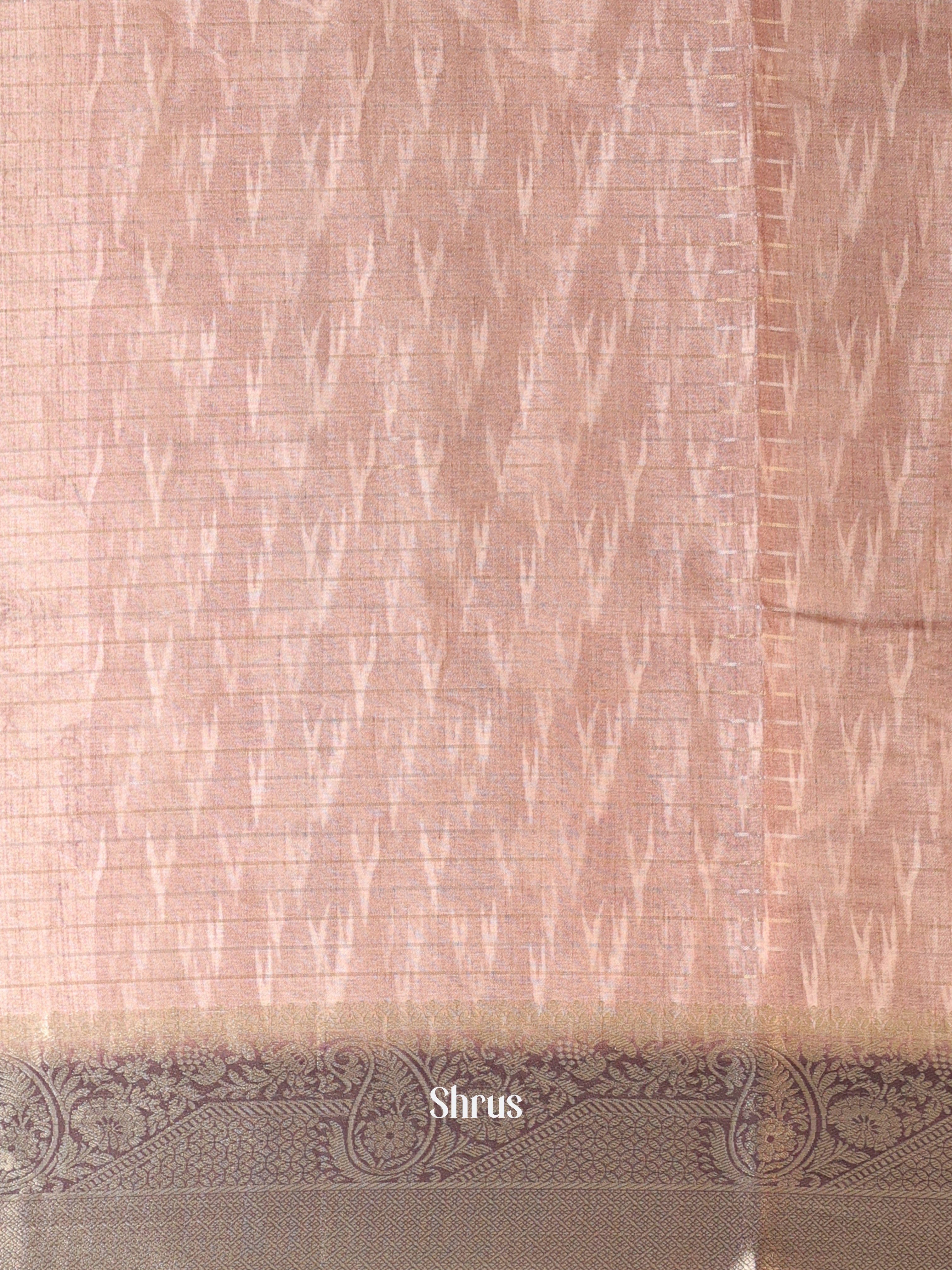 Dusty Brown & Brown - Semi Chanderi Saree - Shop on Shrus.com