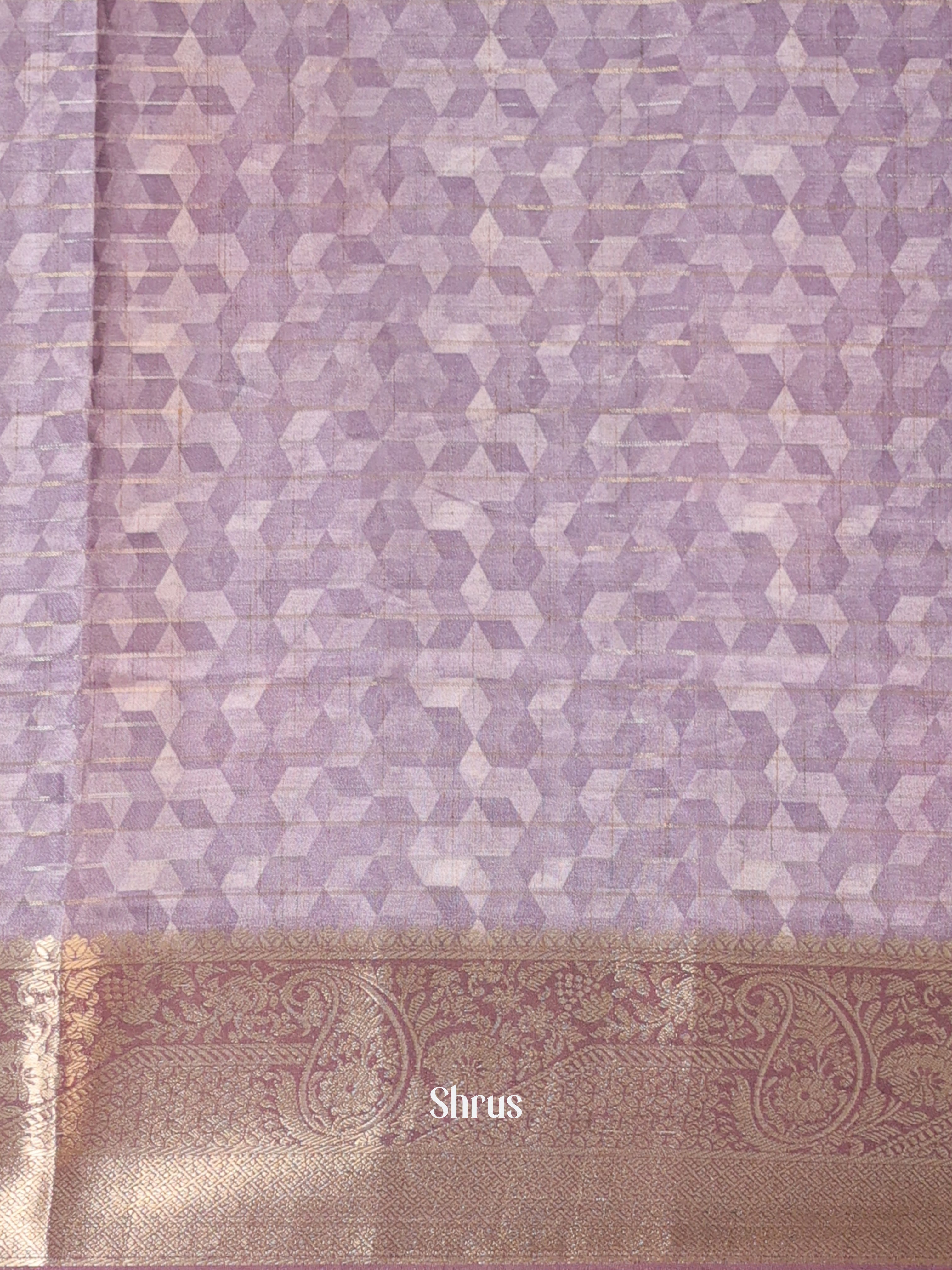 Lavender & Brown - Semi Chanderi Saree - Shop on Shrus.com
