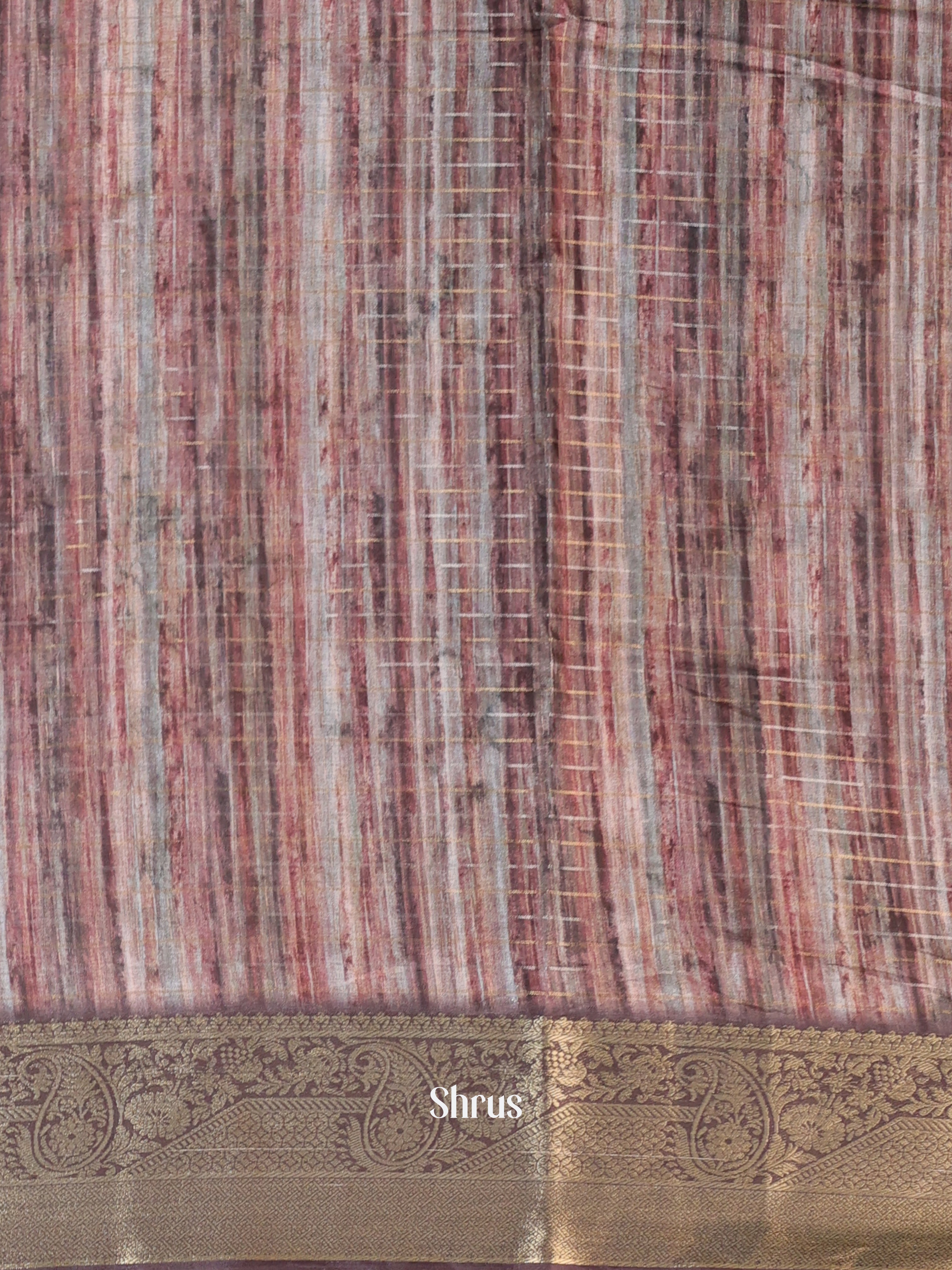 Mauve - Semi Chanderi Saree - Shop on Shrus.com