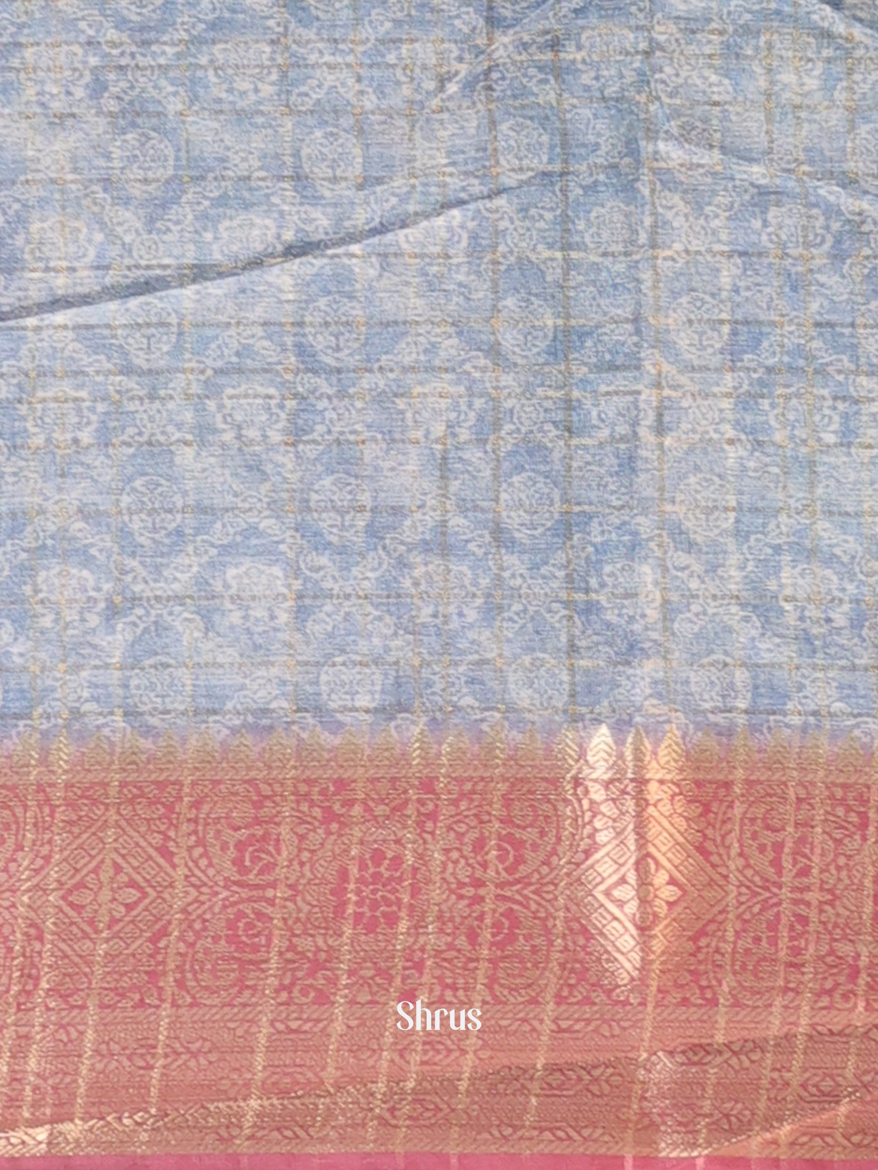 grey & Brown - Semi Chanderi Saree - Shop on Shrus.com