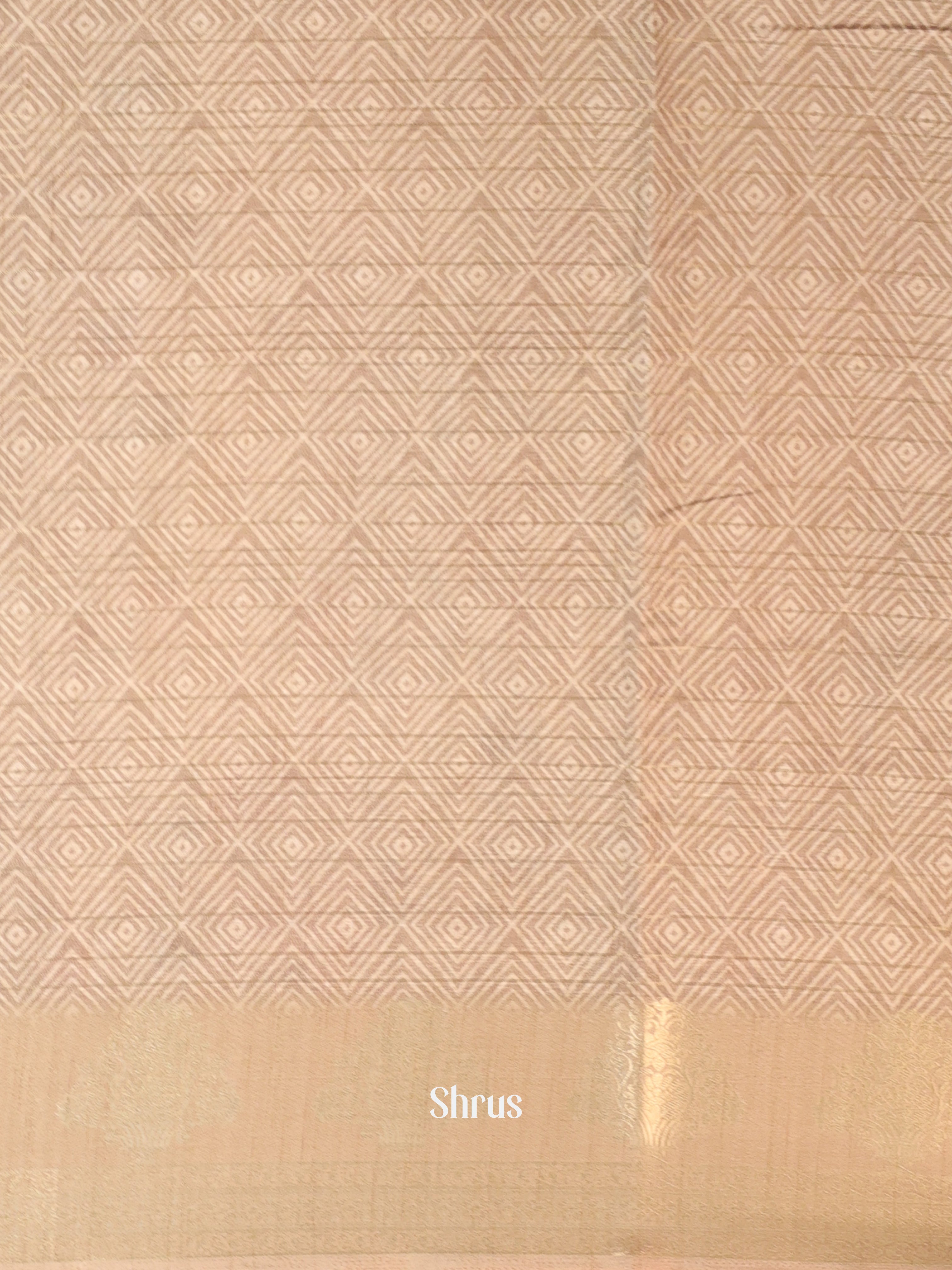 Cream & Beige - Semi Chanderi Saree - Shop on Shrus.com