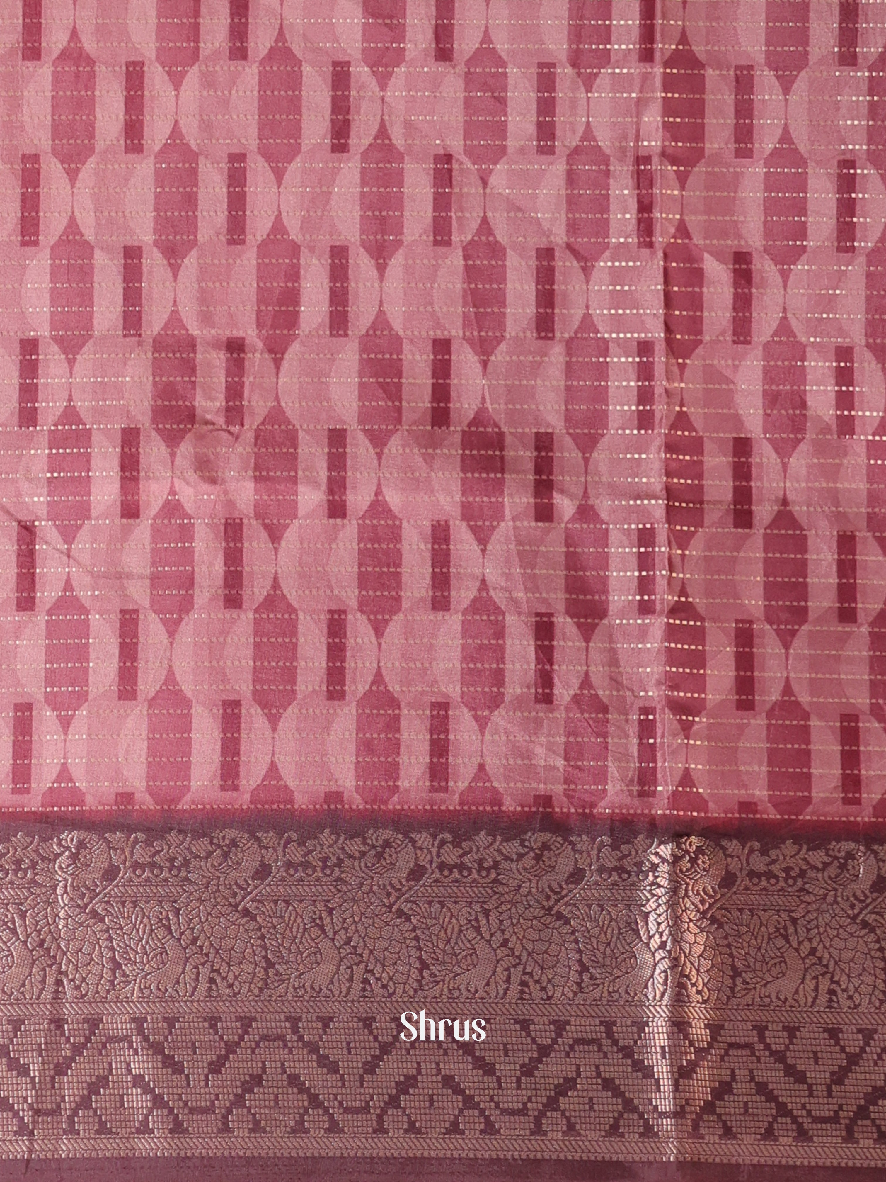Purple & Brown - Semi Chanderi Saree - Shop on Shrus.com