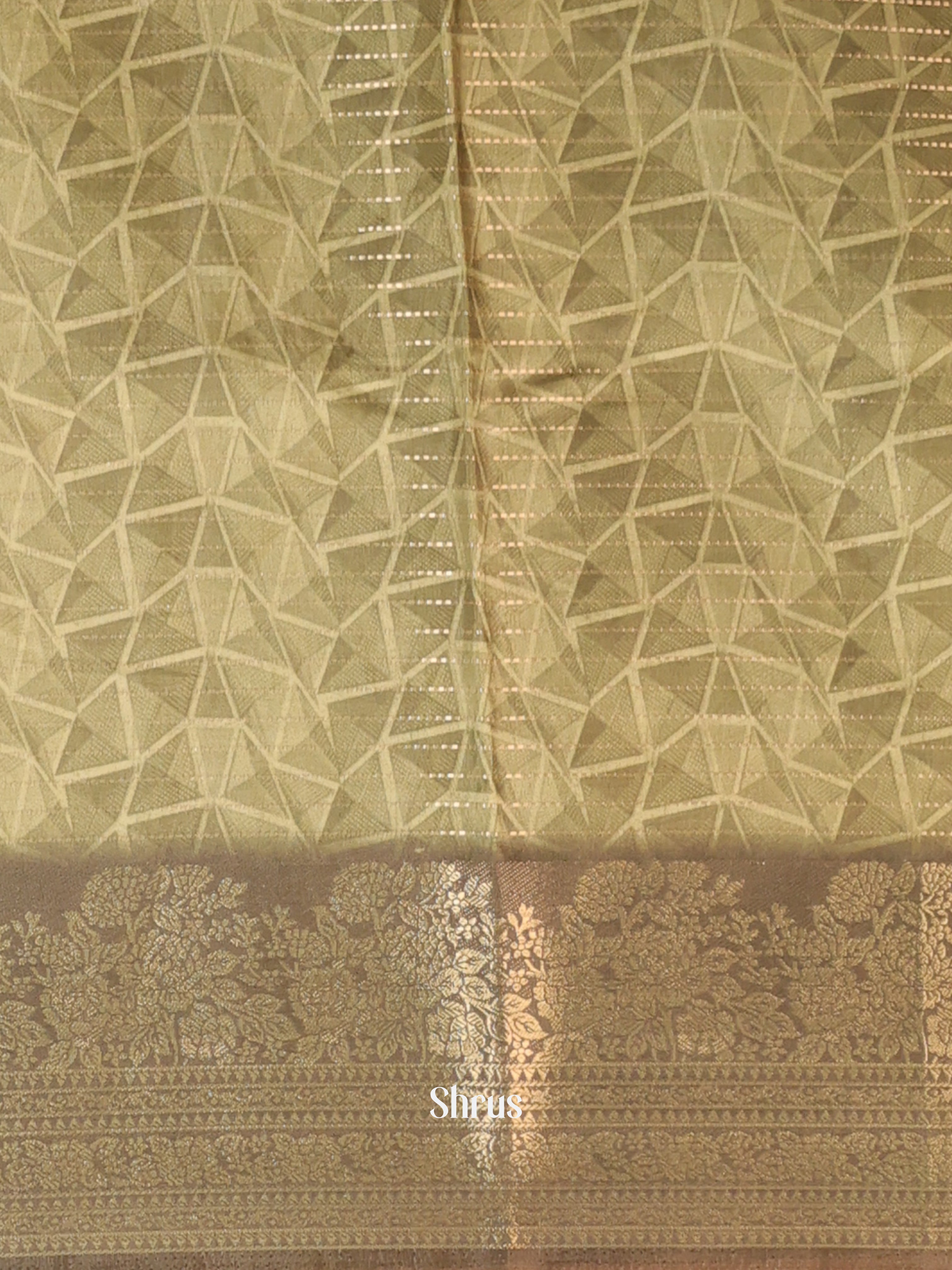 Green - Semi Chanderi Saree - Shop on Shrus.com