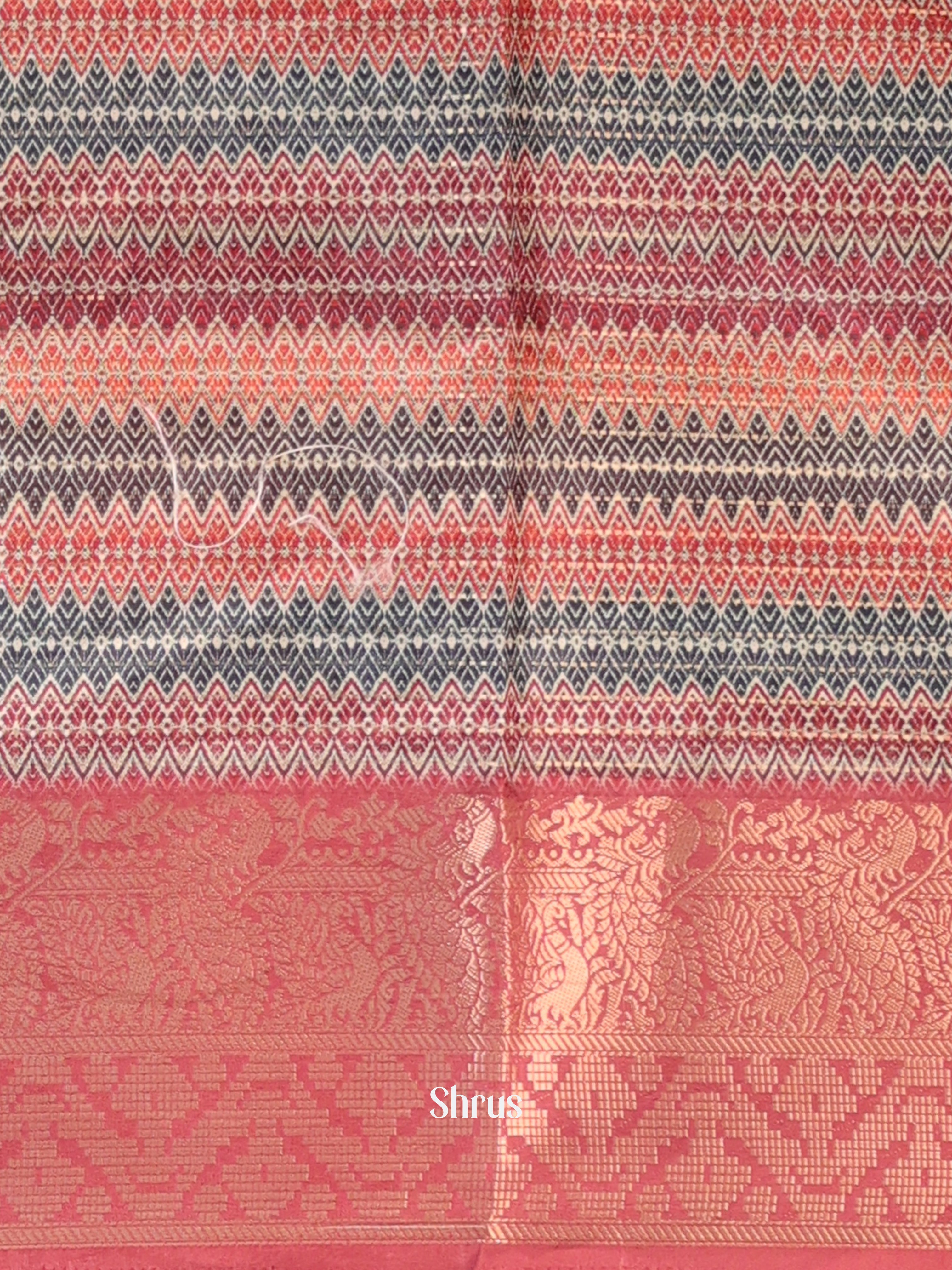 Mauve & Brown - Semi Chanderi Saree - Shop on Shrus.com