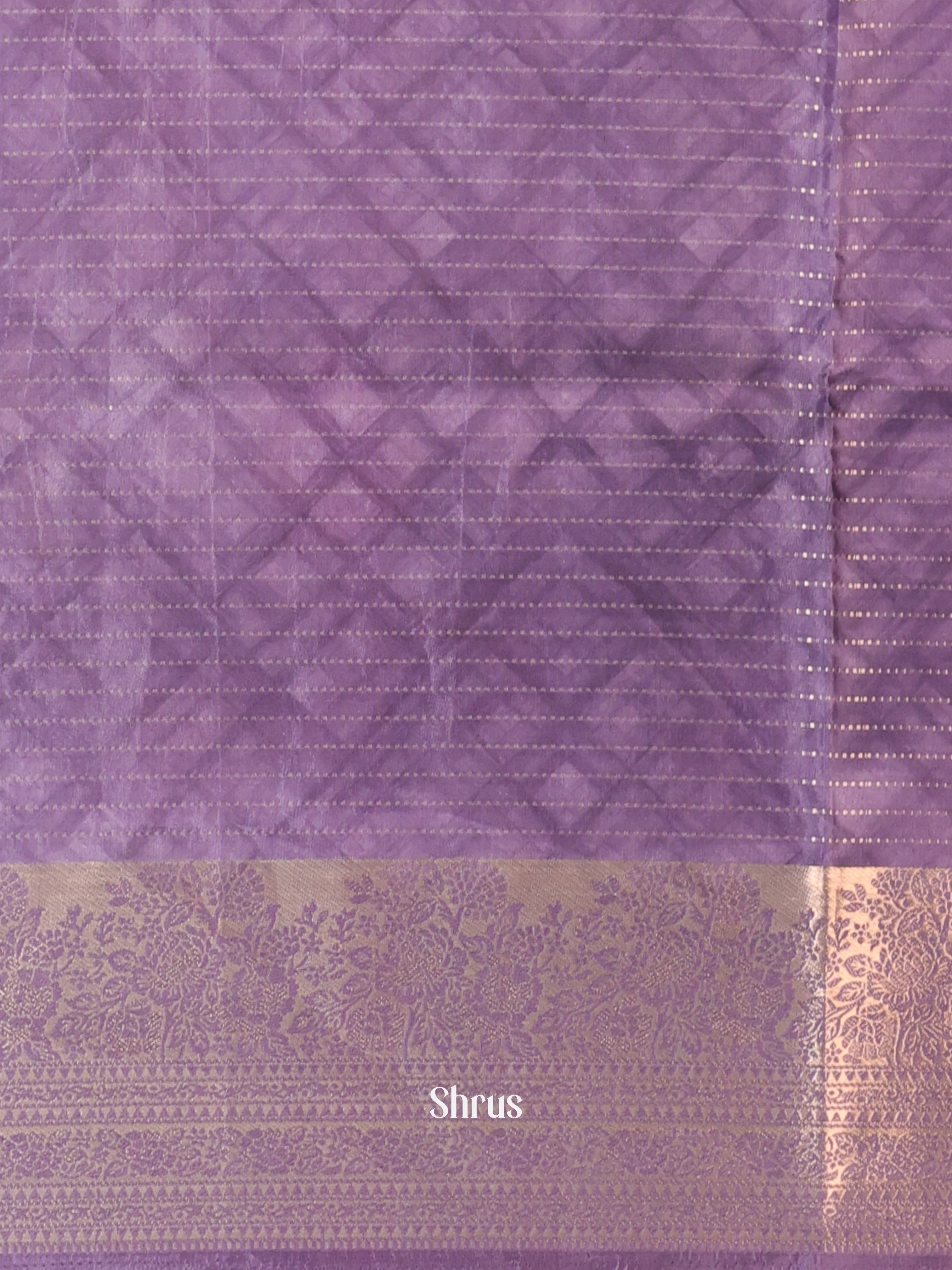 Mild Lavender & Purple - Semi Chanderi Saree - Shop on Shrus.com