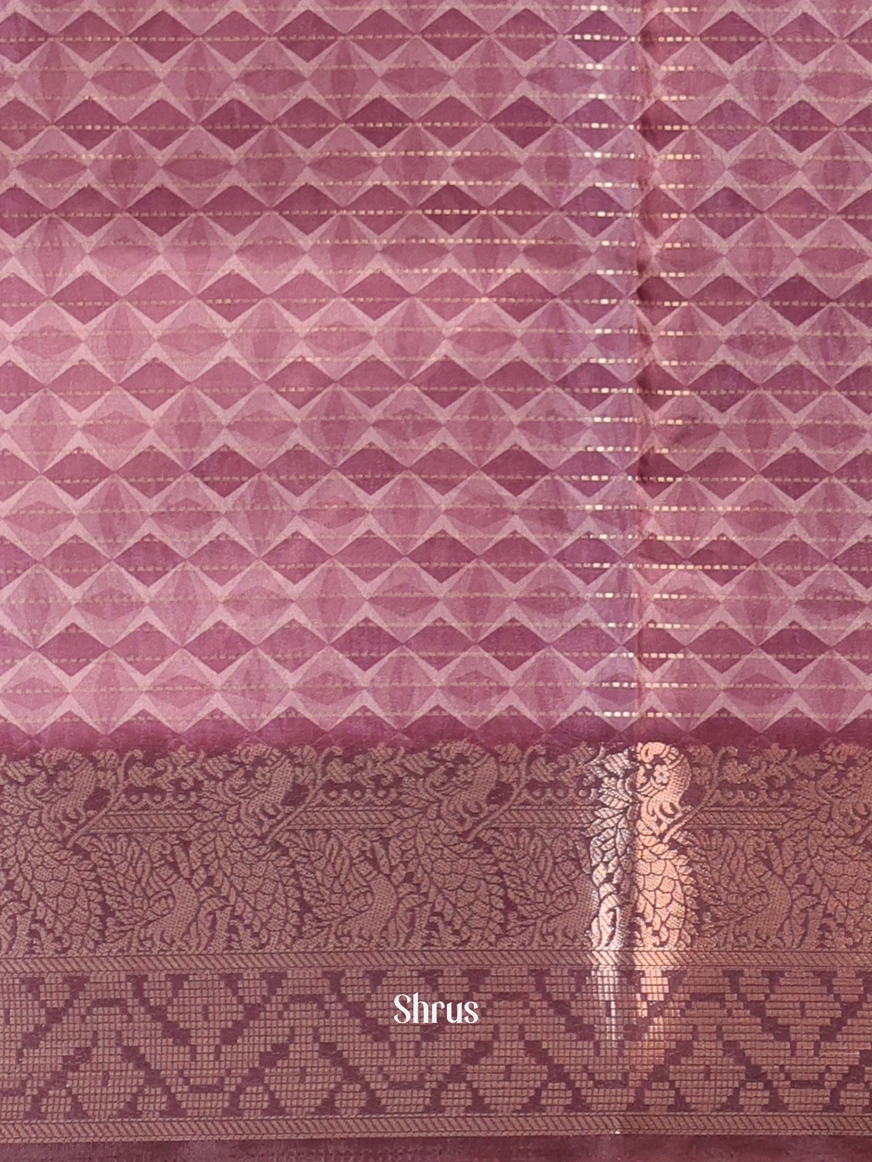 Purple- Semi Chanderi Saree - Shop on Shrus.com