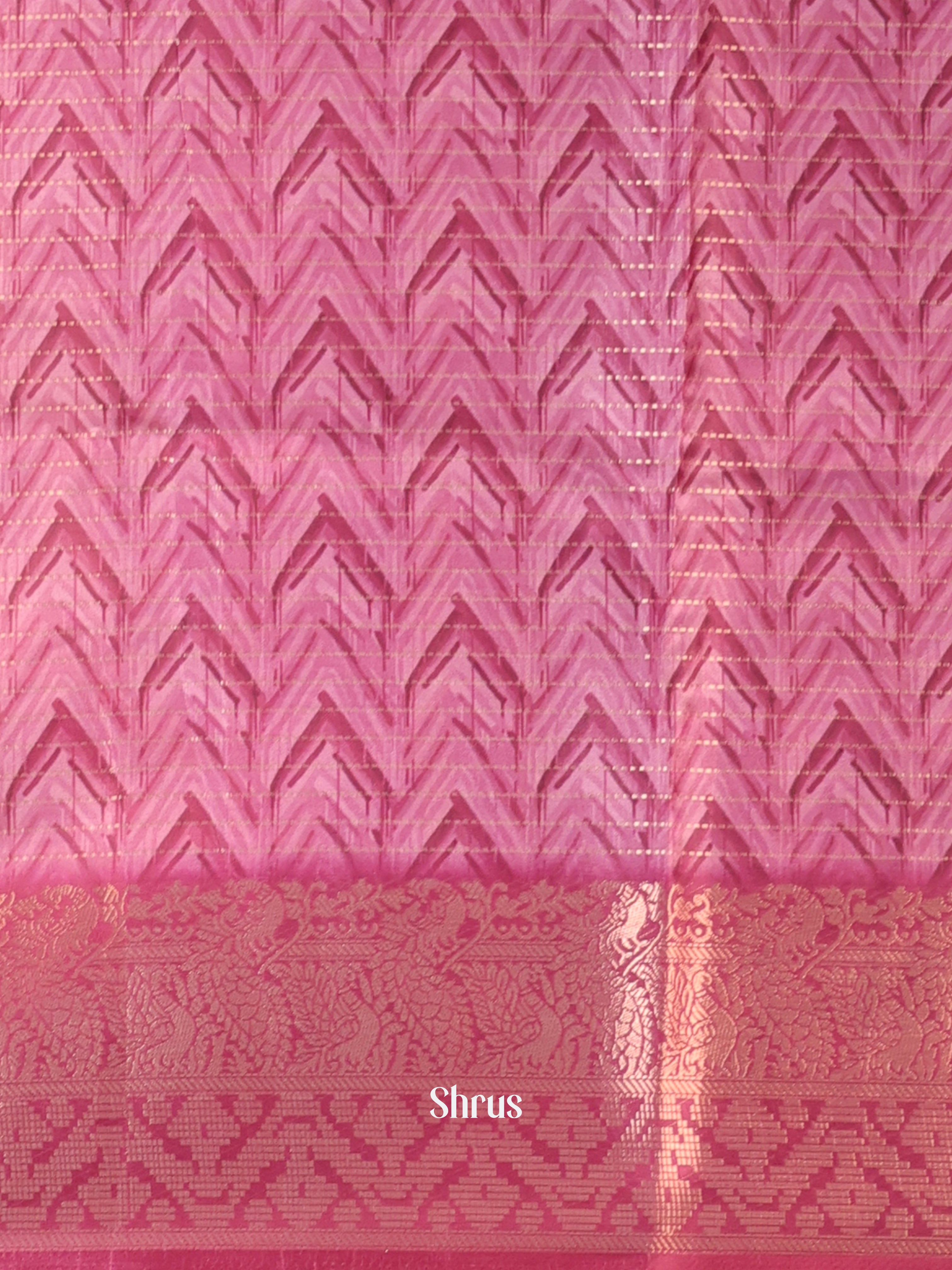 Onion Pink - Semi Chanderi Saree - Shop on Shrus.com