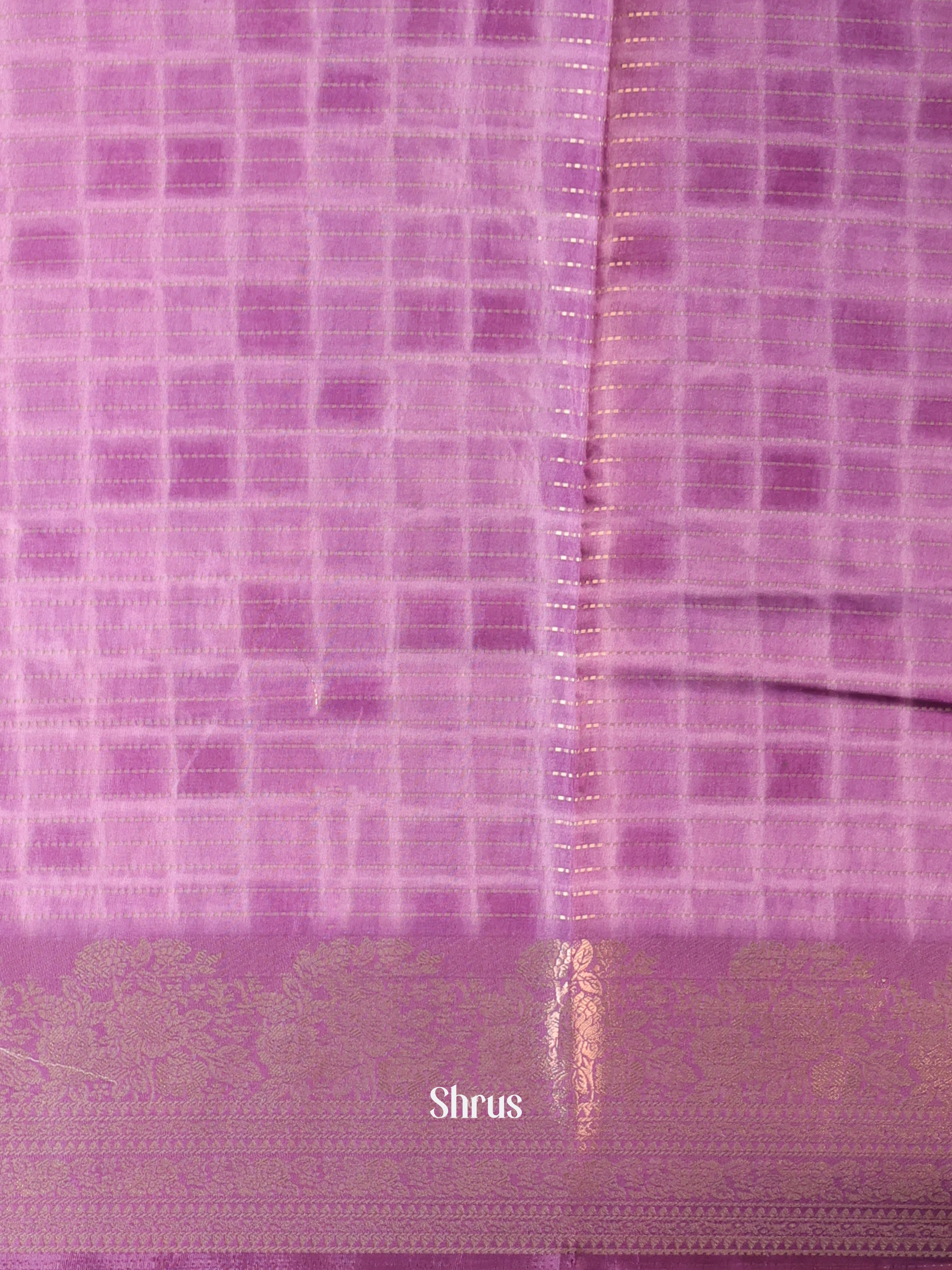 Purple - Semi Chanderi Saree - Shop on Shrus.com