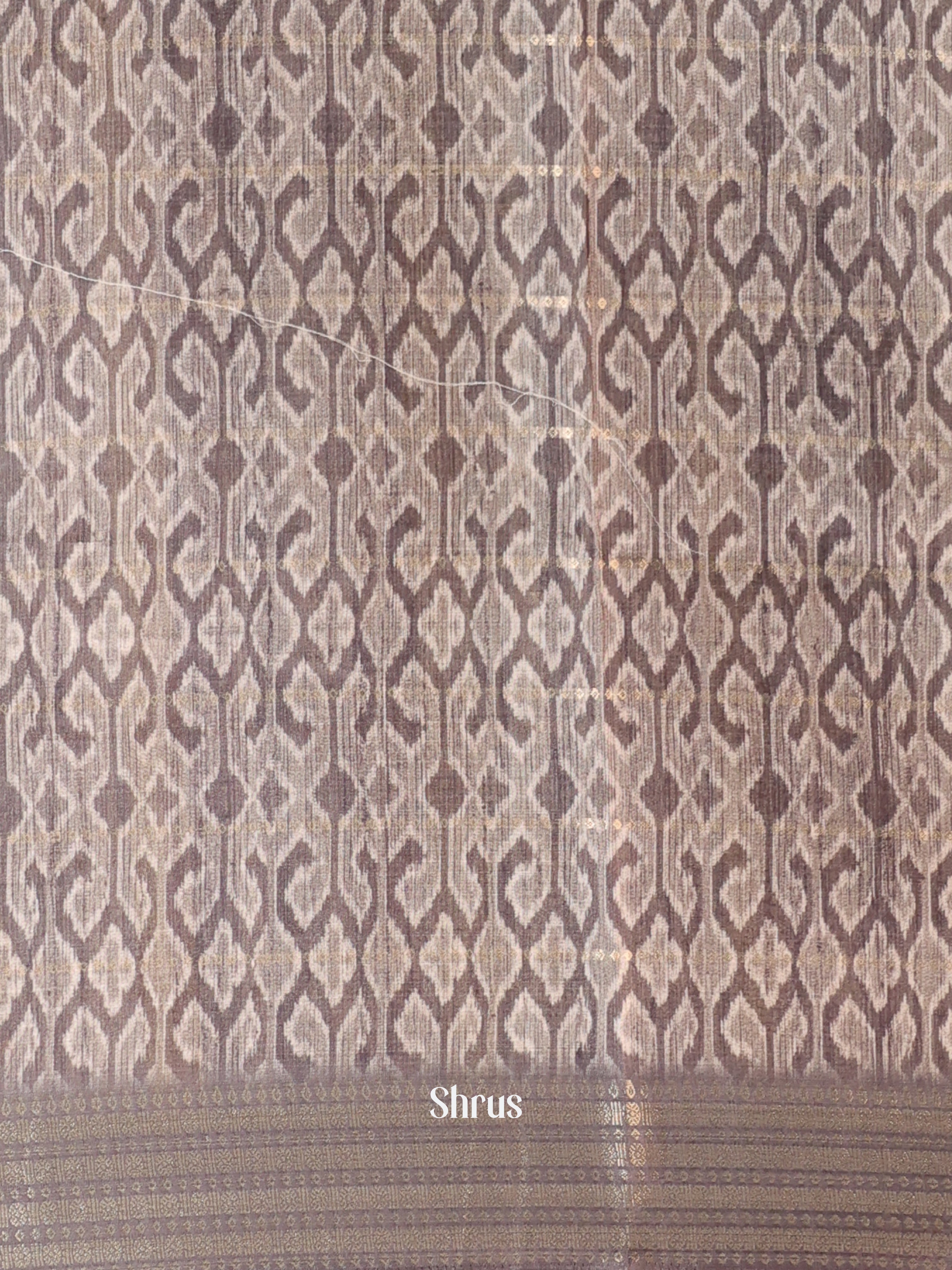 Grey - Semi Chanderi Saree - Shop on Shrus.com