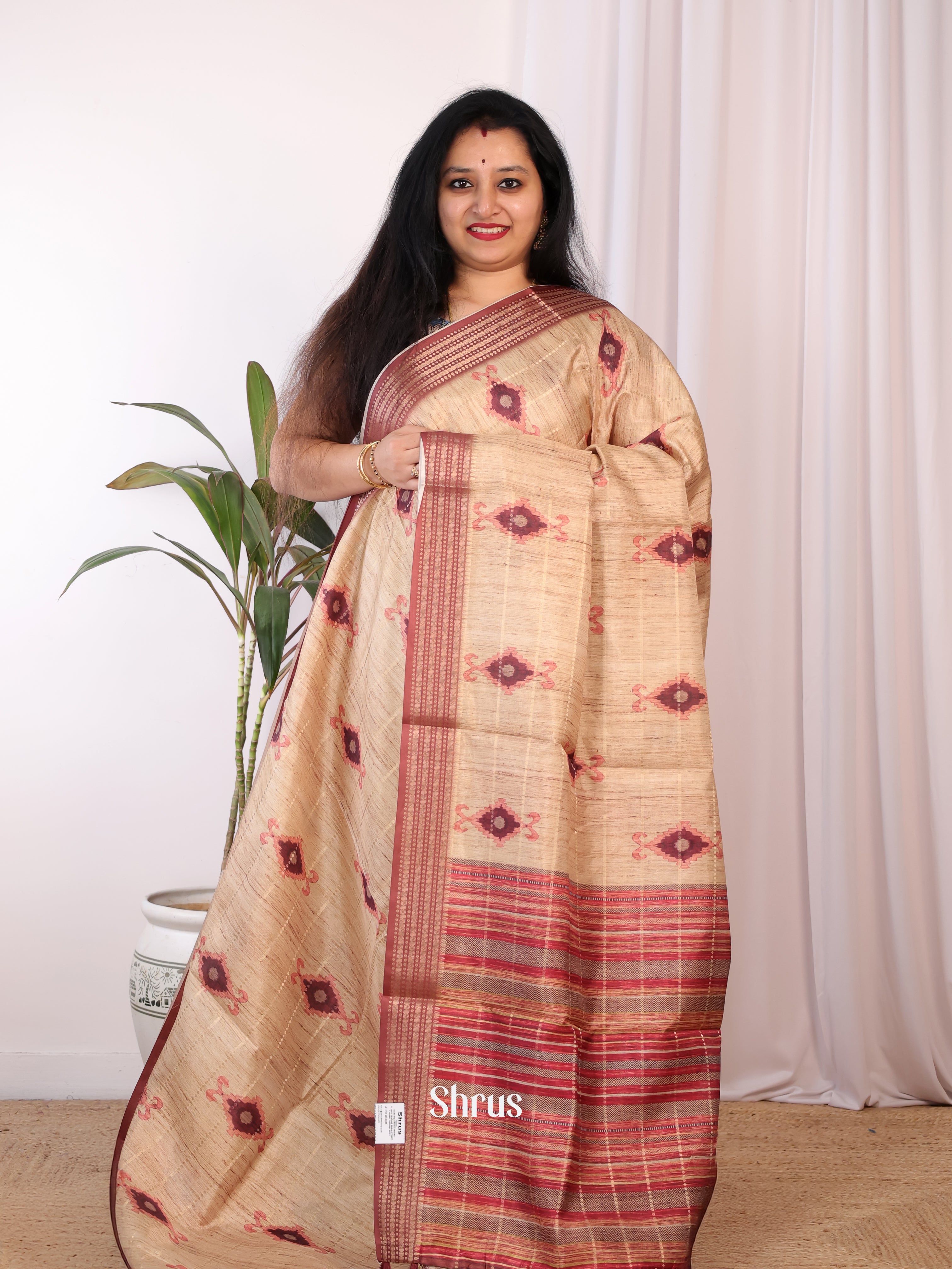CJS09434 - Semi Chanderi Saree - Shop on Shrus.com
