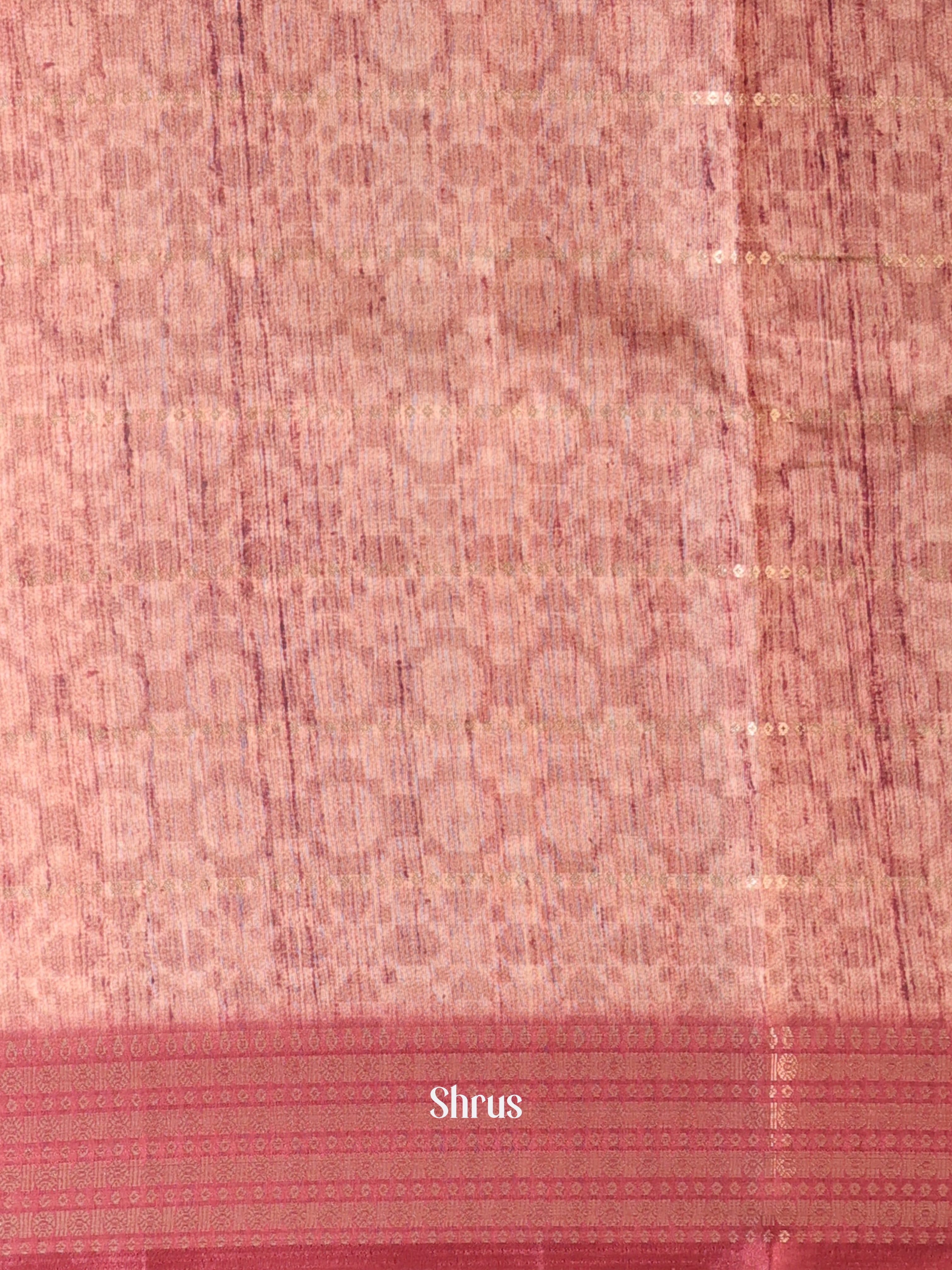 Brown - Semi Chanderi Saree - Shop on Shrus.com
