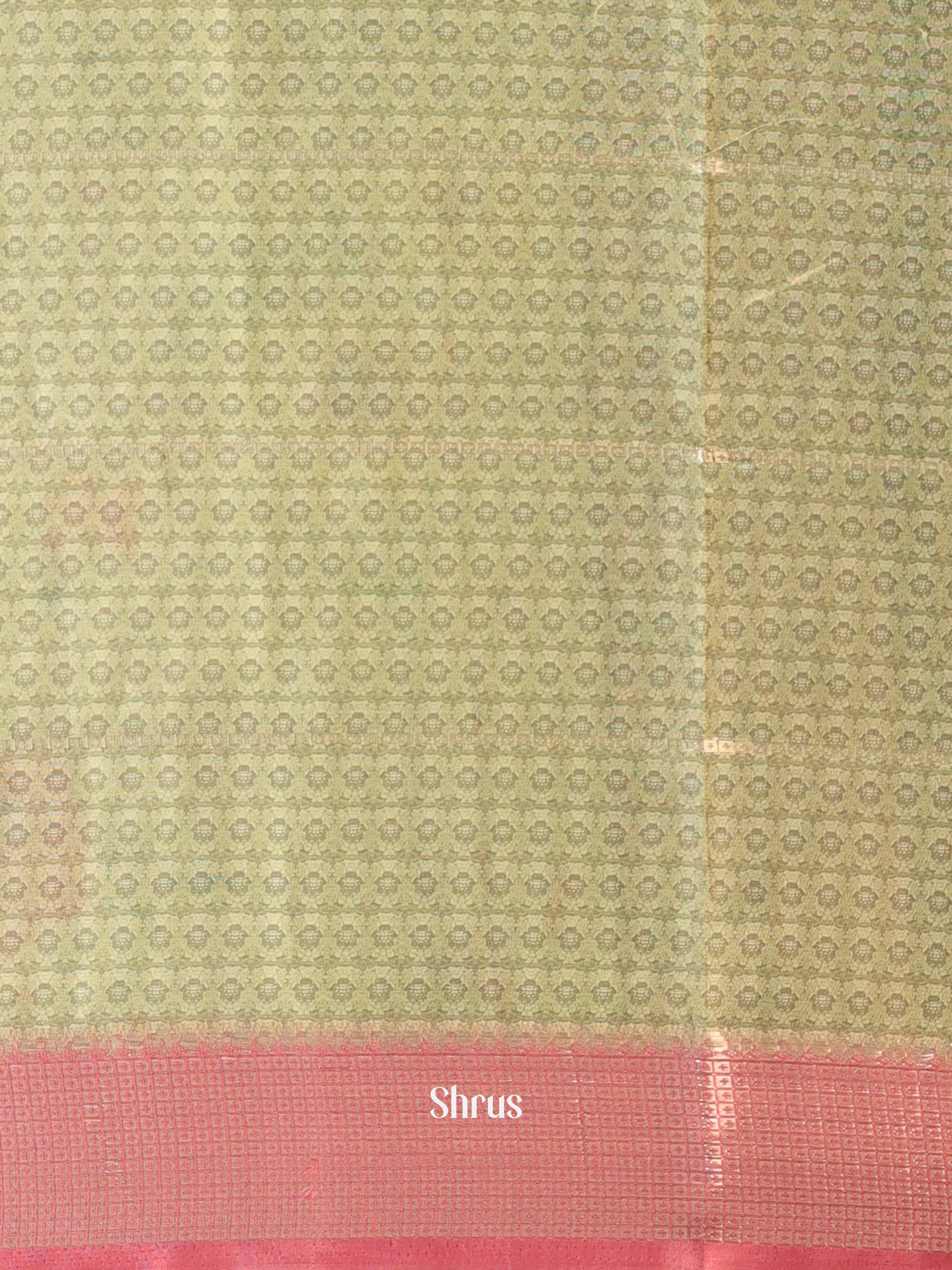 Green & Pink - Semi Chanderi Saree - Shop on Shrus.com