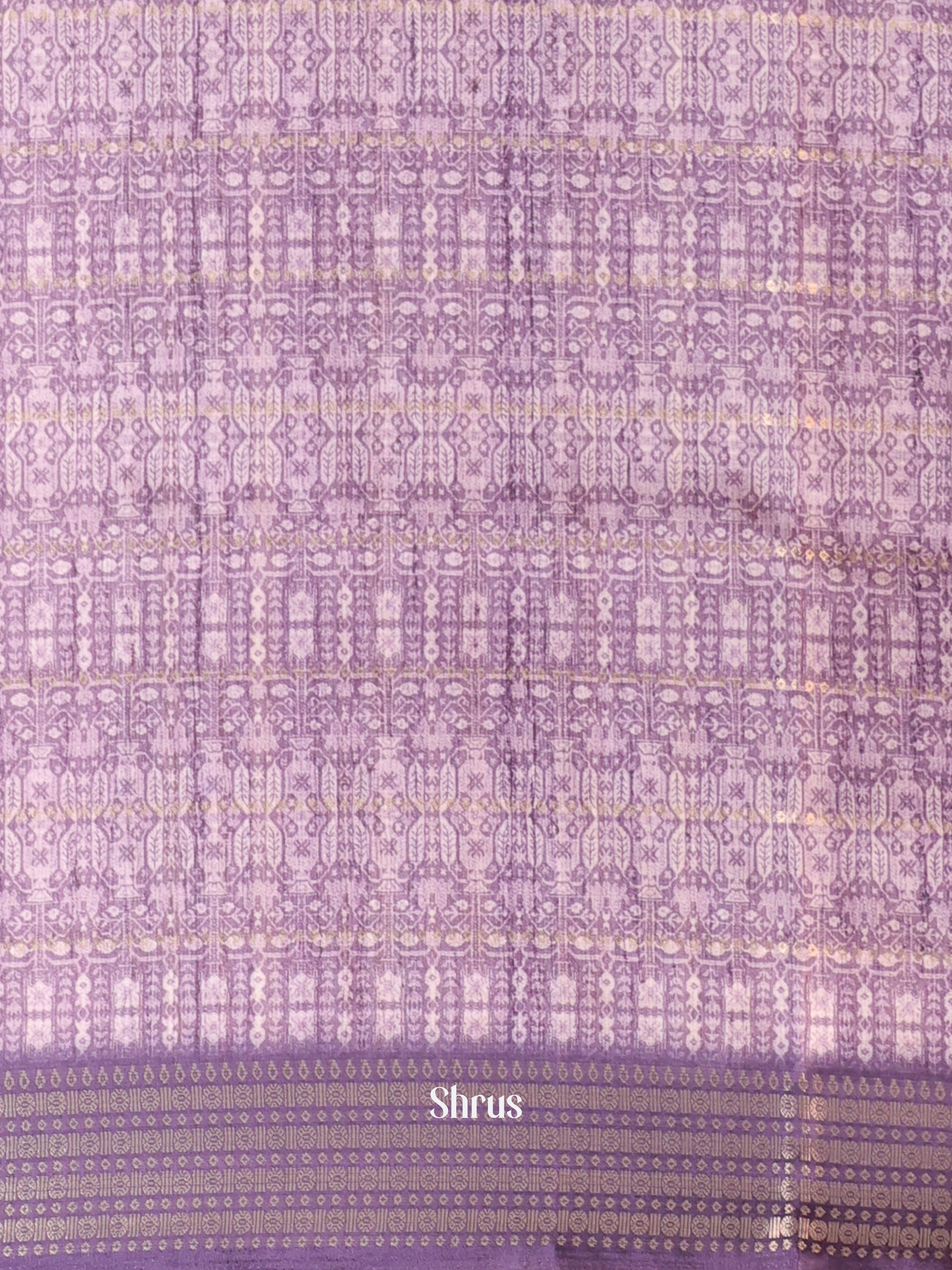Purple - Semi Chanderi Saree - Shop on Shrus.com