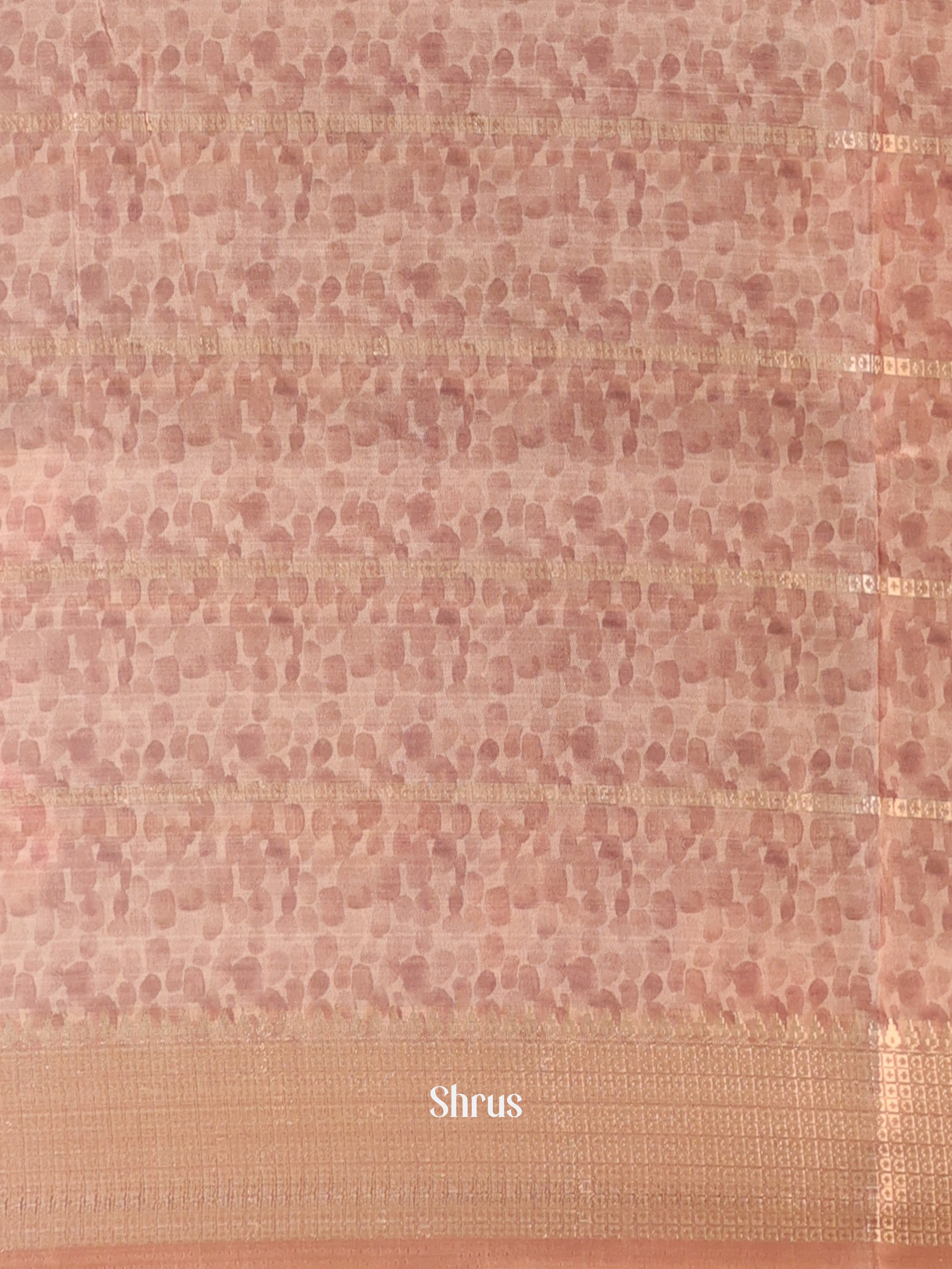Grey & Brown - Semi Chanderi Saree - Shop on Shrus.com