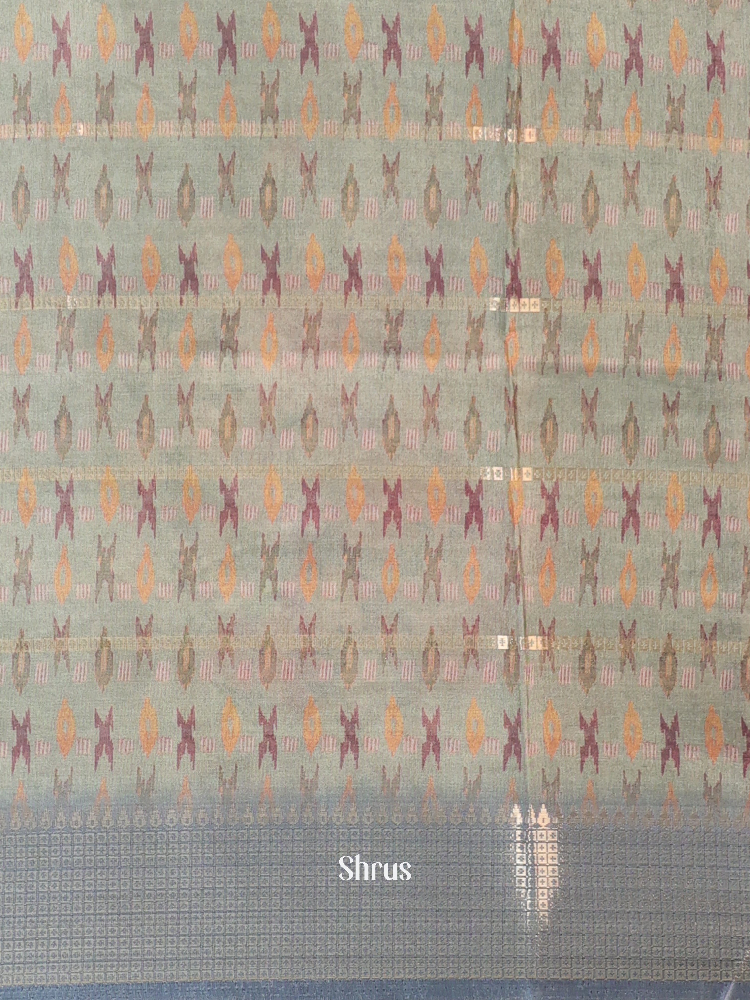 Green - Semi Chanderi Saree - Shop on Shrus.com