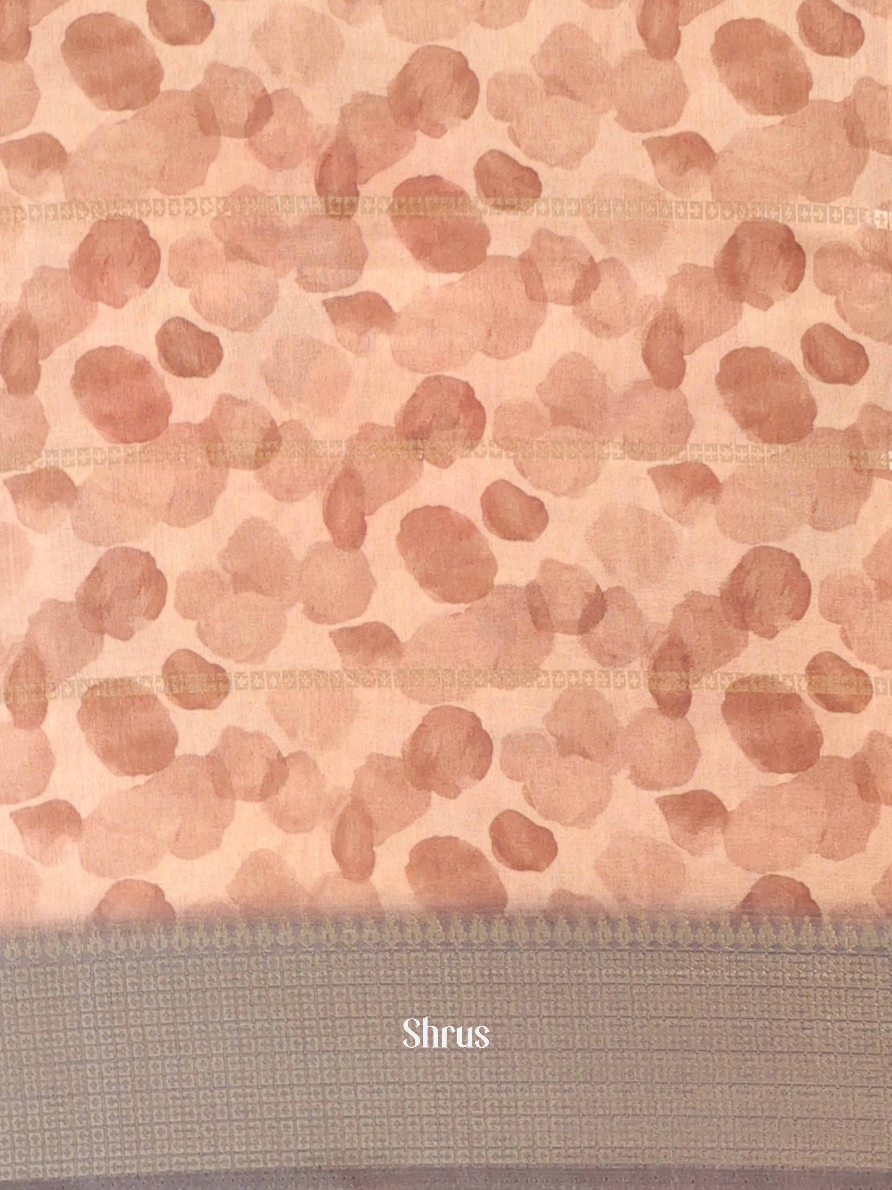 Brown & Grey - Semi Chanderi Saree - Shop on Shrus.com