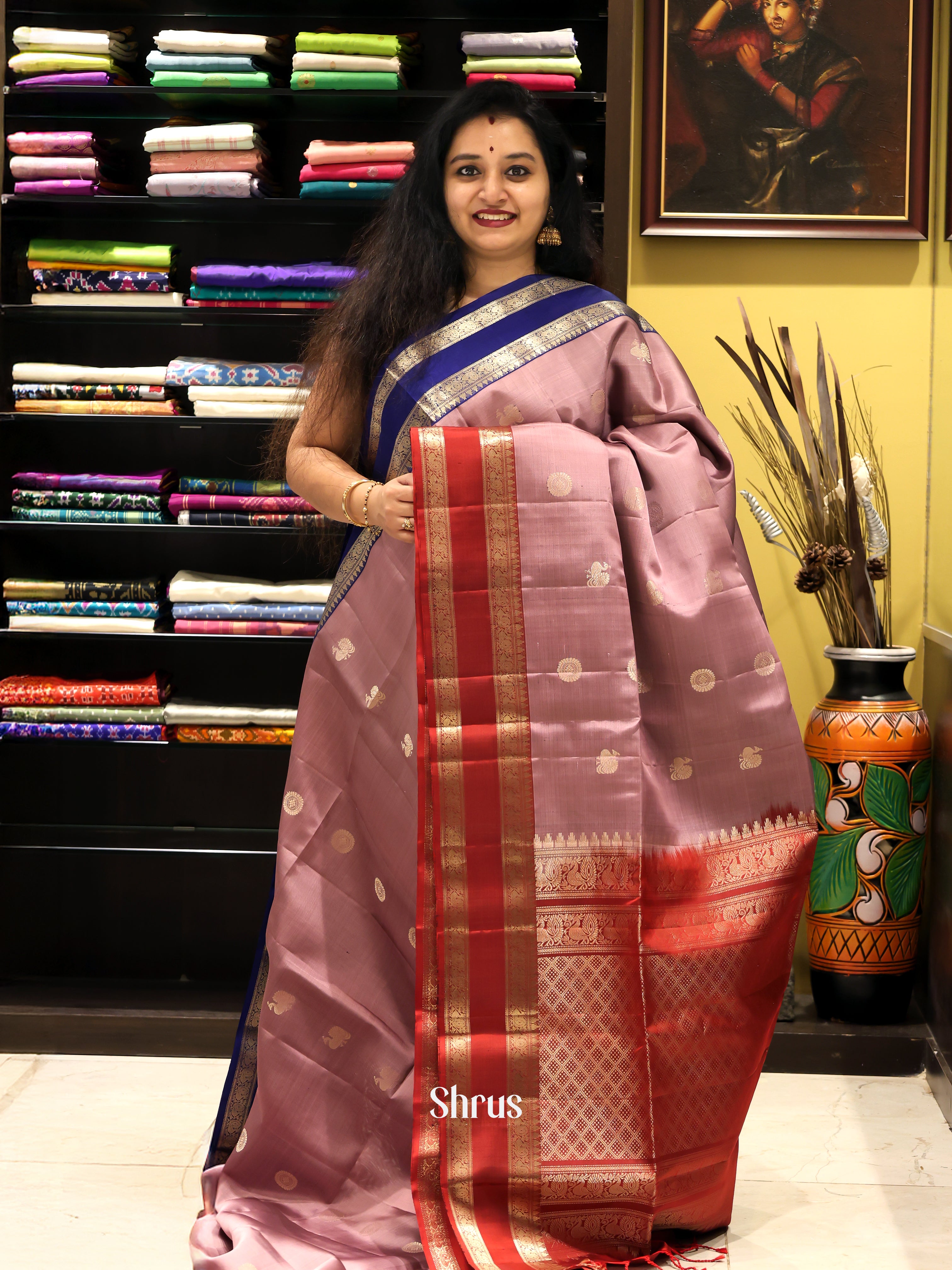 Onion Pink & Red - Soft Silk Saree - Shop on Shrus.com