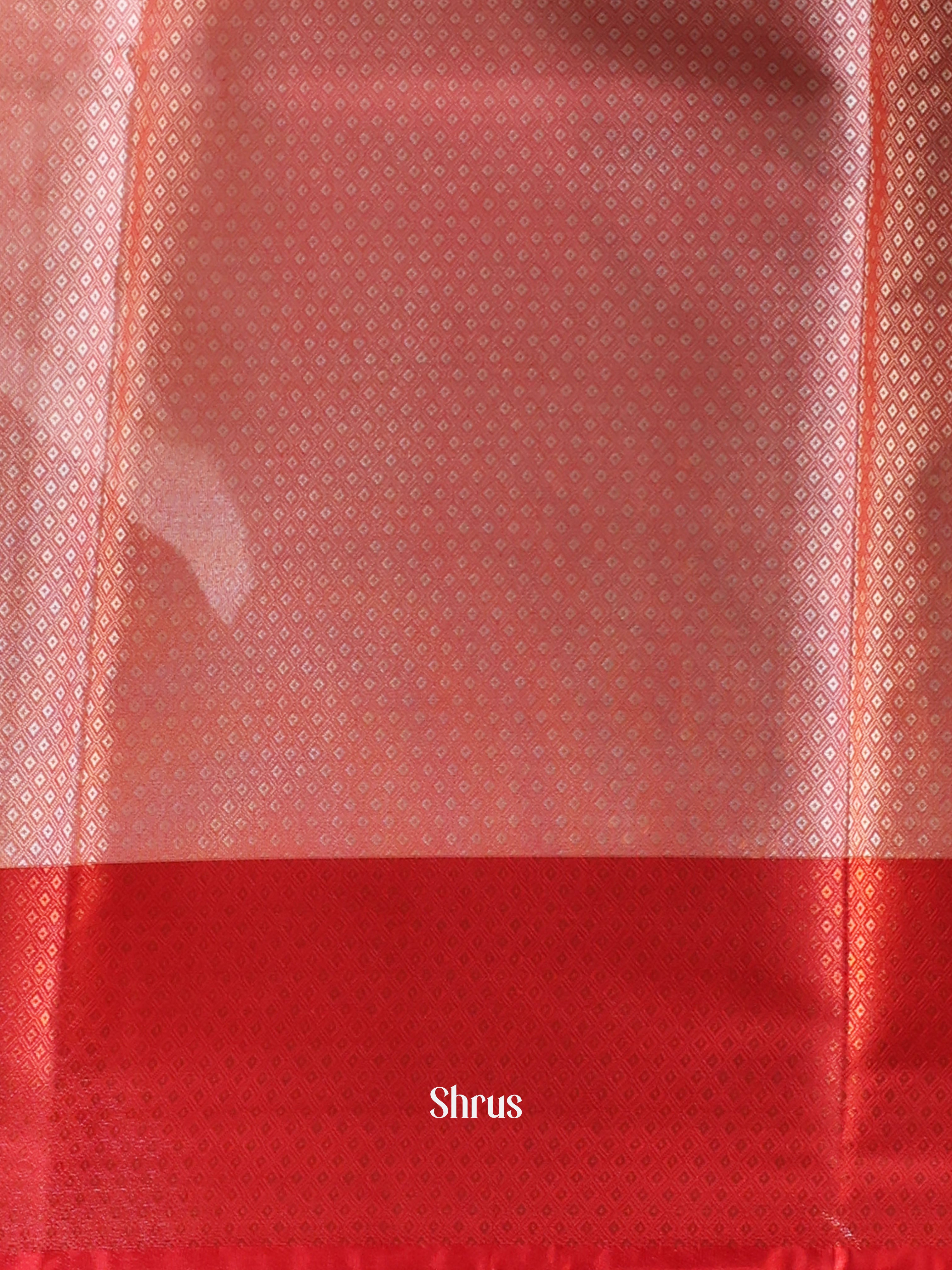 Cream & Red - Tanchoi Saree - Shop on Shrus.com