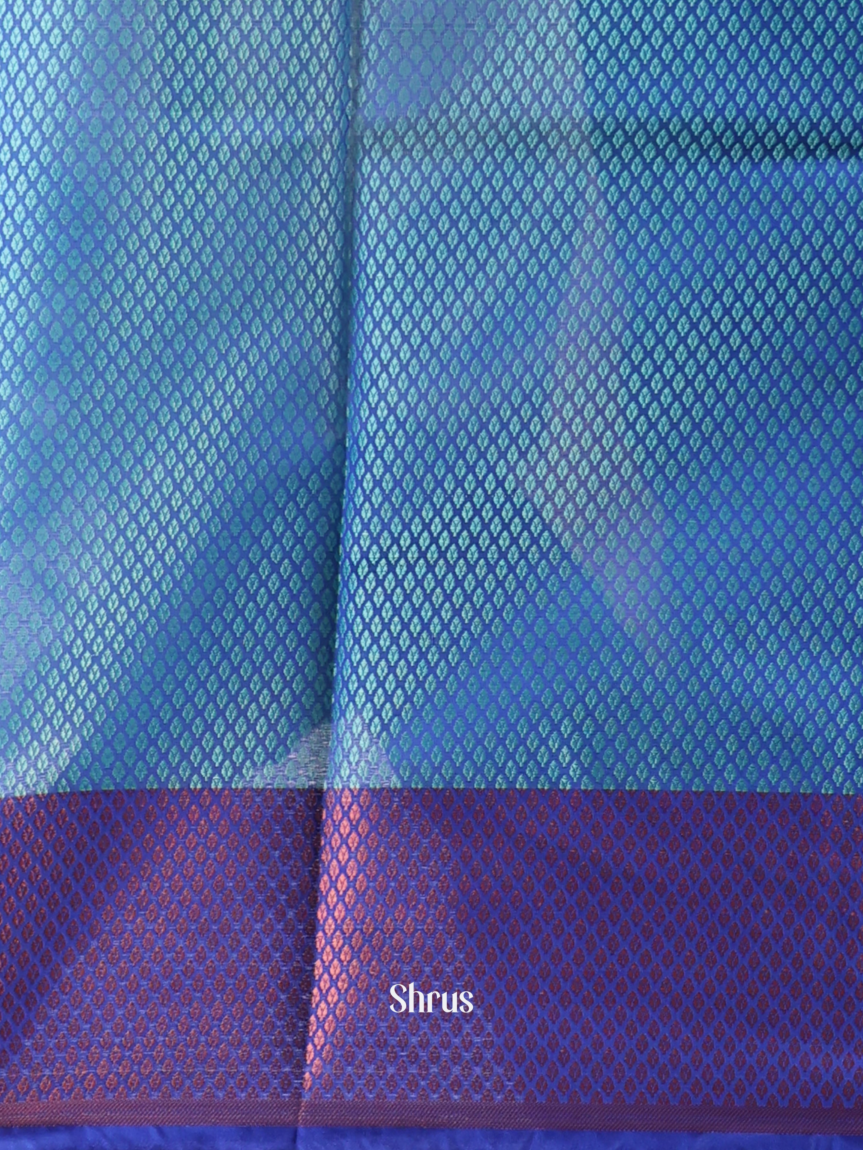 Teal & Blue - Tanchoi Saree - Shop on Shrus.com