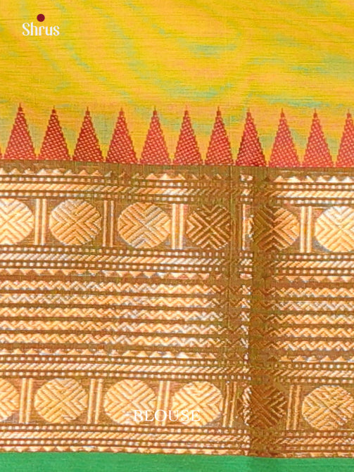 Lime Green & Green - Chettinad Cotton Saree - Shop on Shrus.com