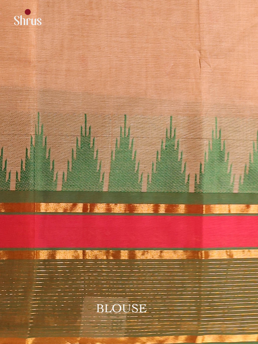 Lite brown & Green- Chettinad Cotton Saree - Shop on Shrus.com