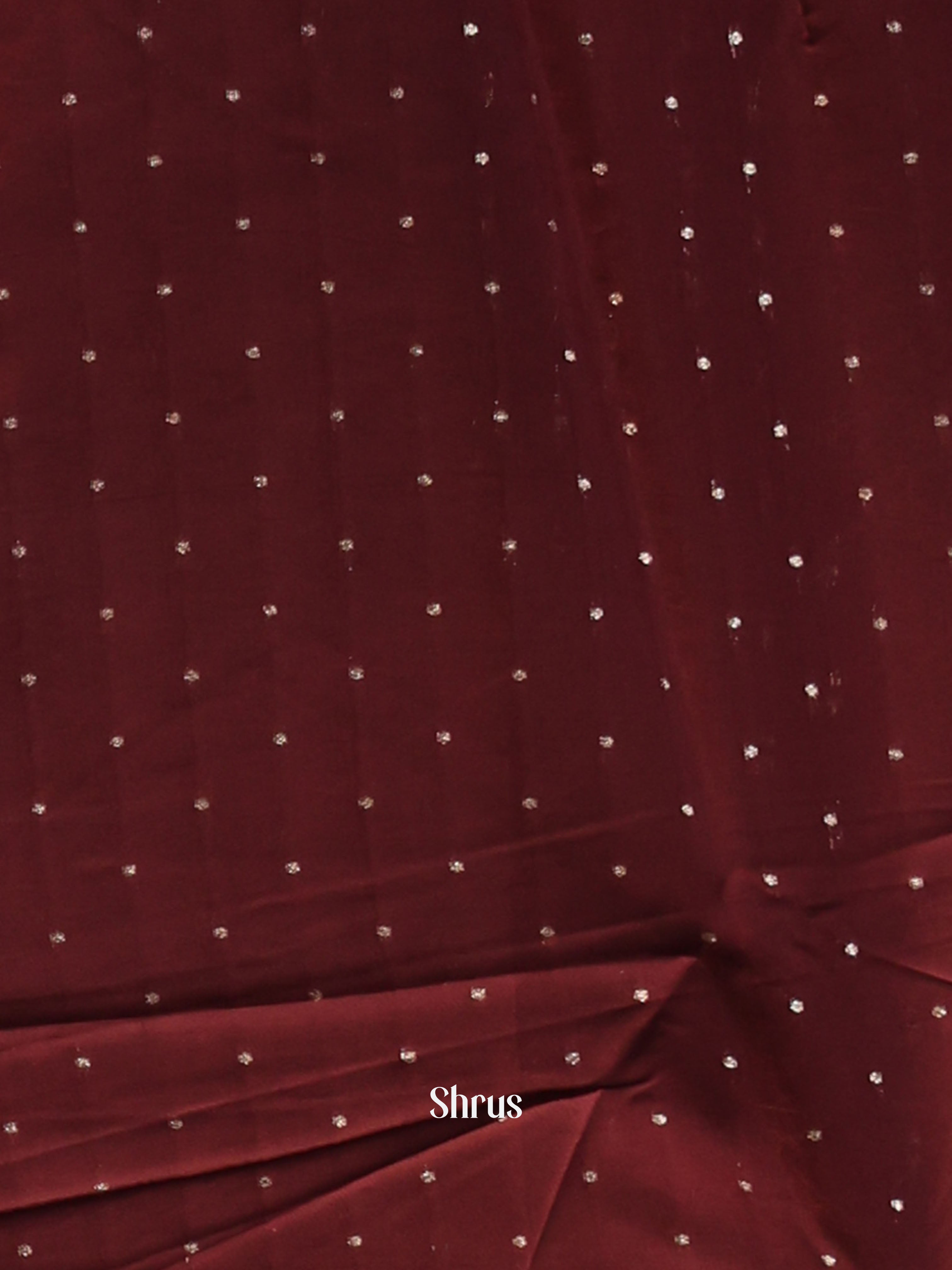 Grey & Maroon - Semi Dola silk Saree - Shop on Shrus.com