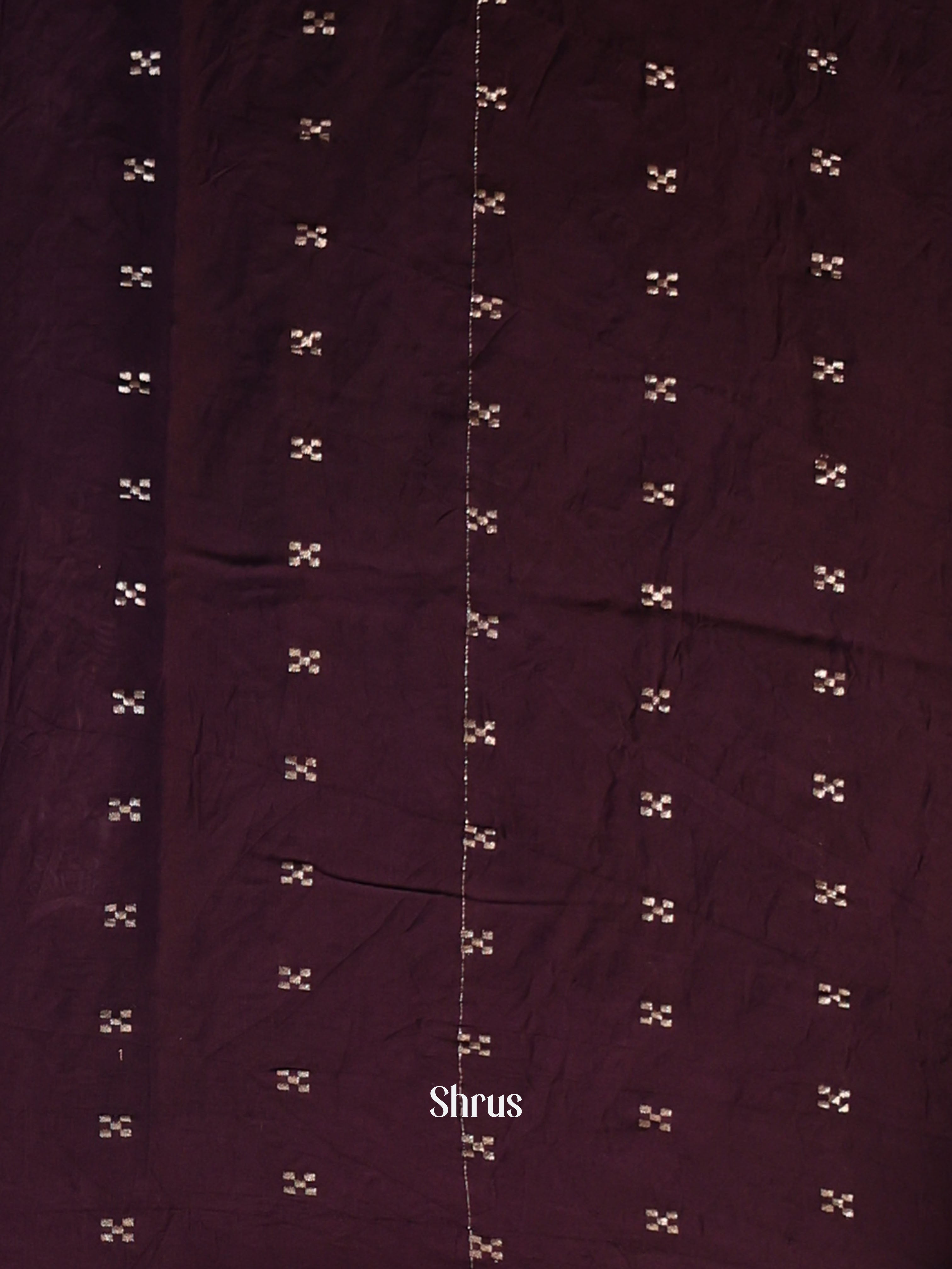 Violet & Brown- Semi Dola silk Saree - Shop on Shrus.com