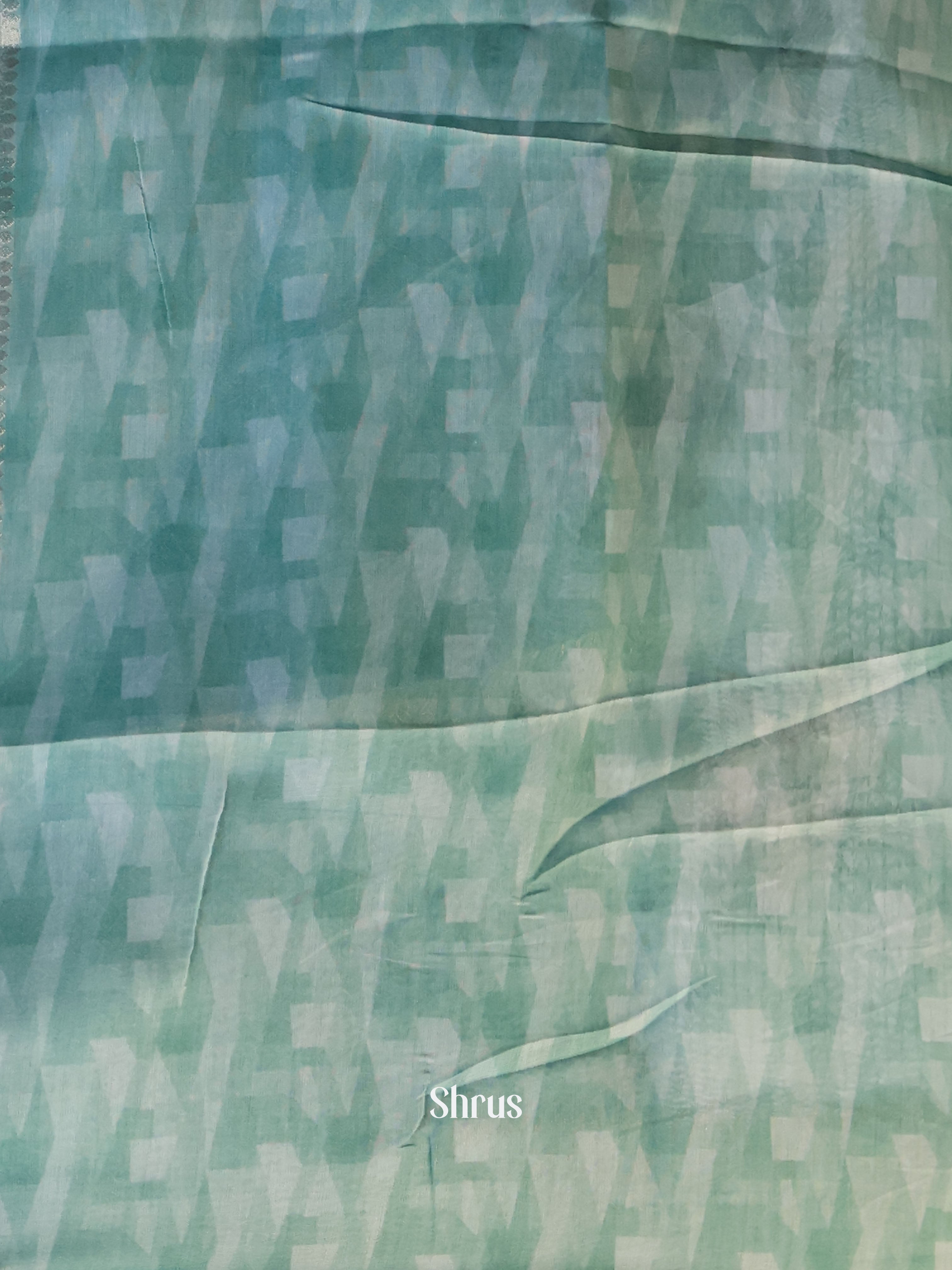 Green - Semi Jute Saree - Shop on Shrus.com