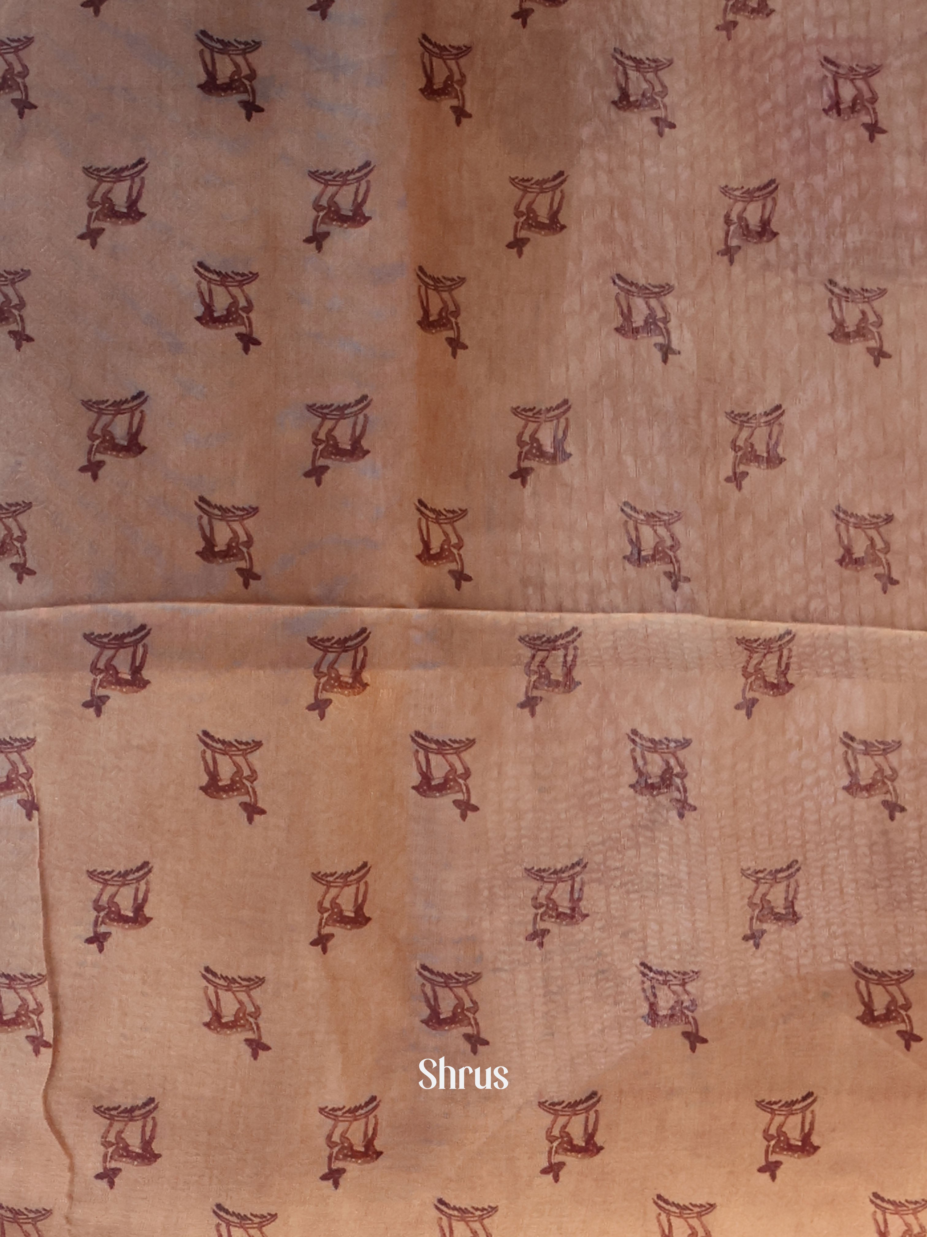 Brown - Semi Jute Saree - Shop on Shrus.com