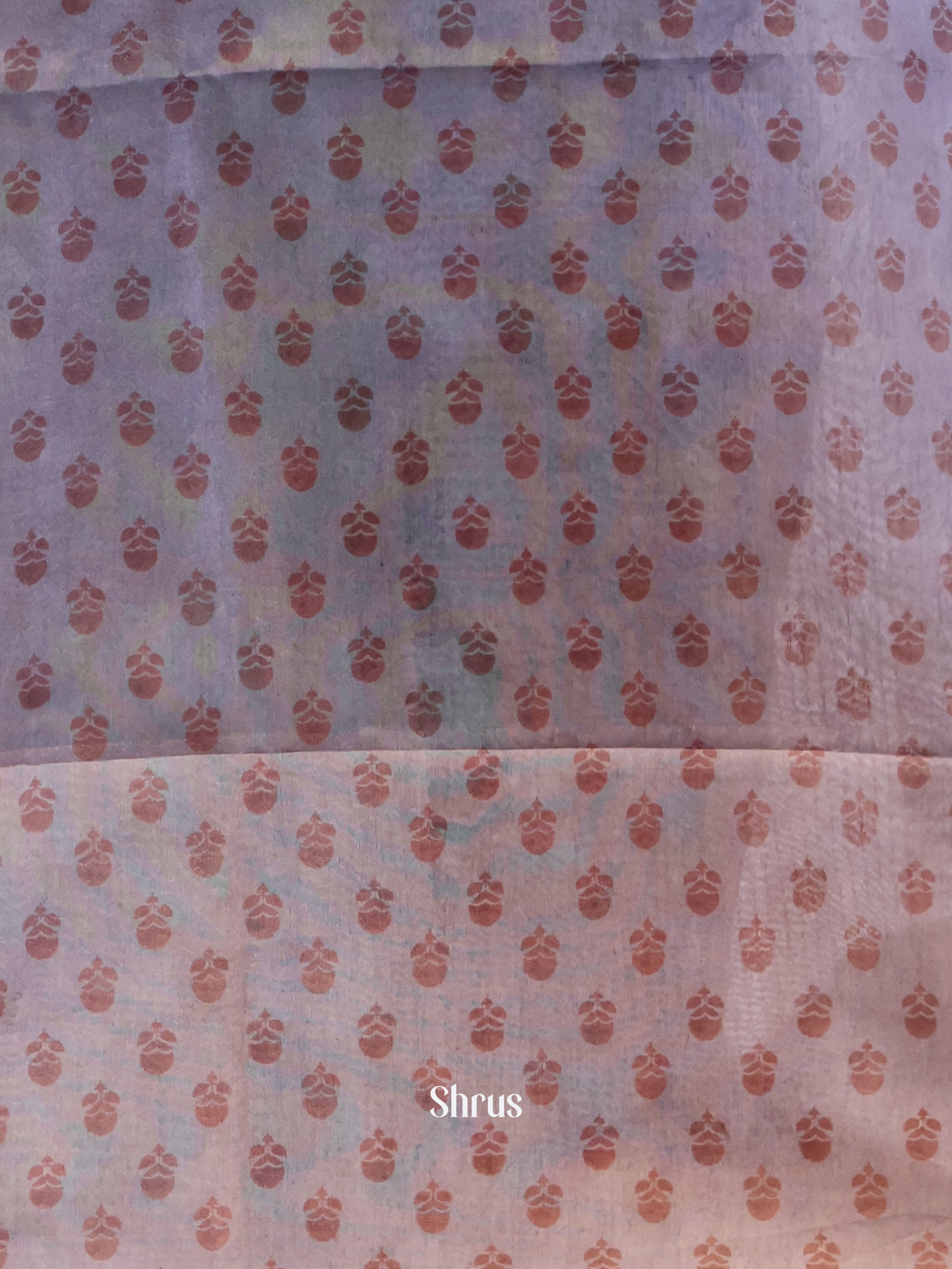 Purple & Grey - Semi Jute Saree - Shop on Shrus.com
