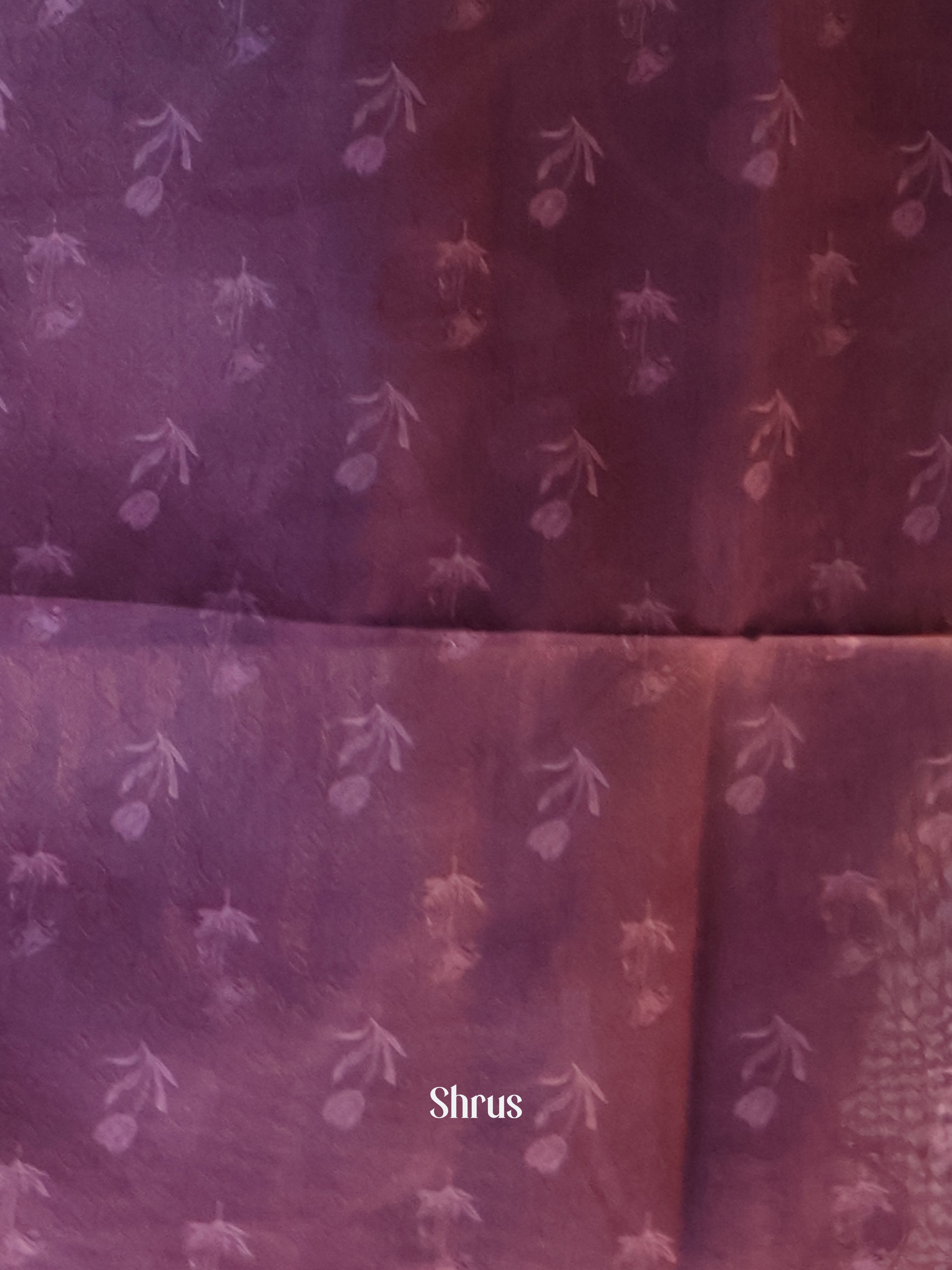 Purple- Semi Jute Saree - Shop on Shrus.com