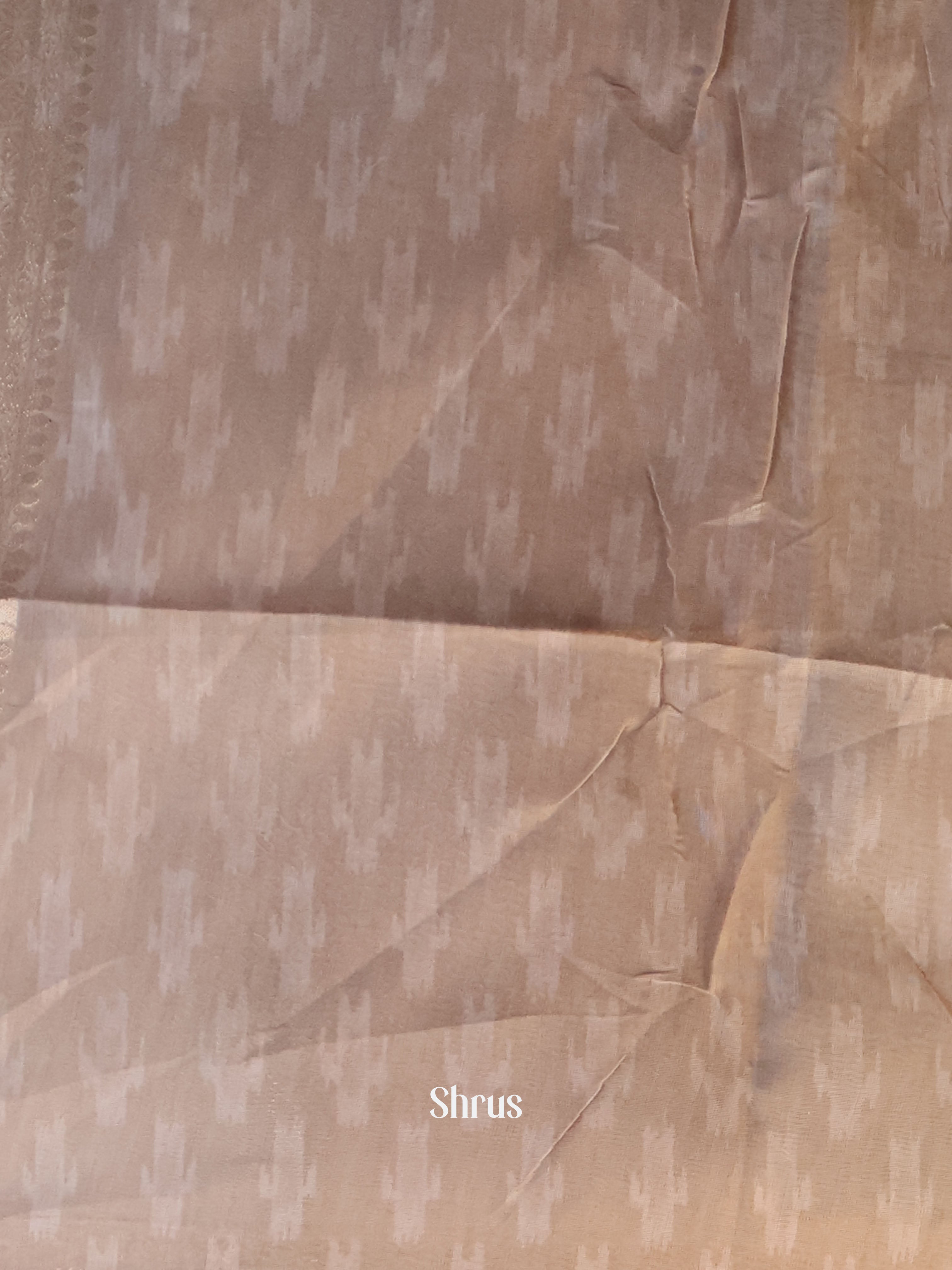 Grey& Brown - Semi Jute Saree - Shop on Shrus.com