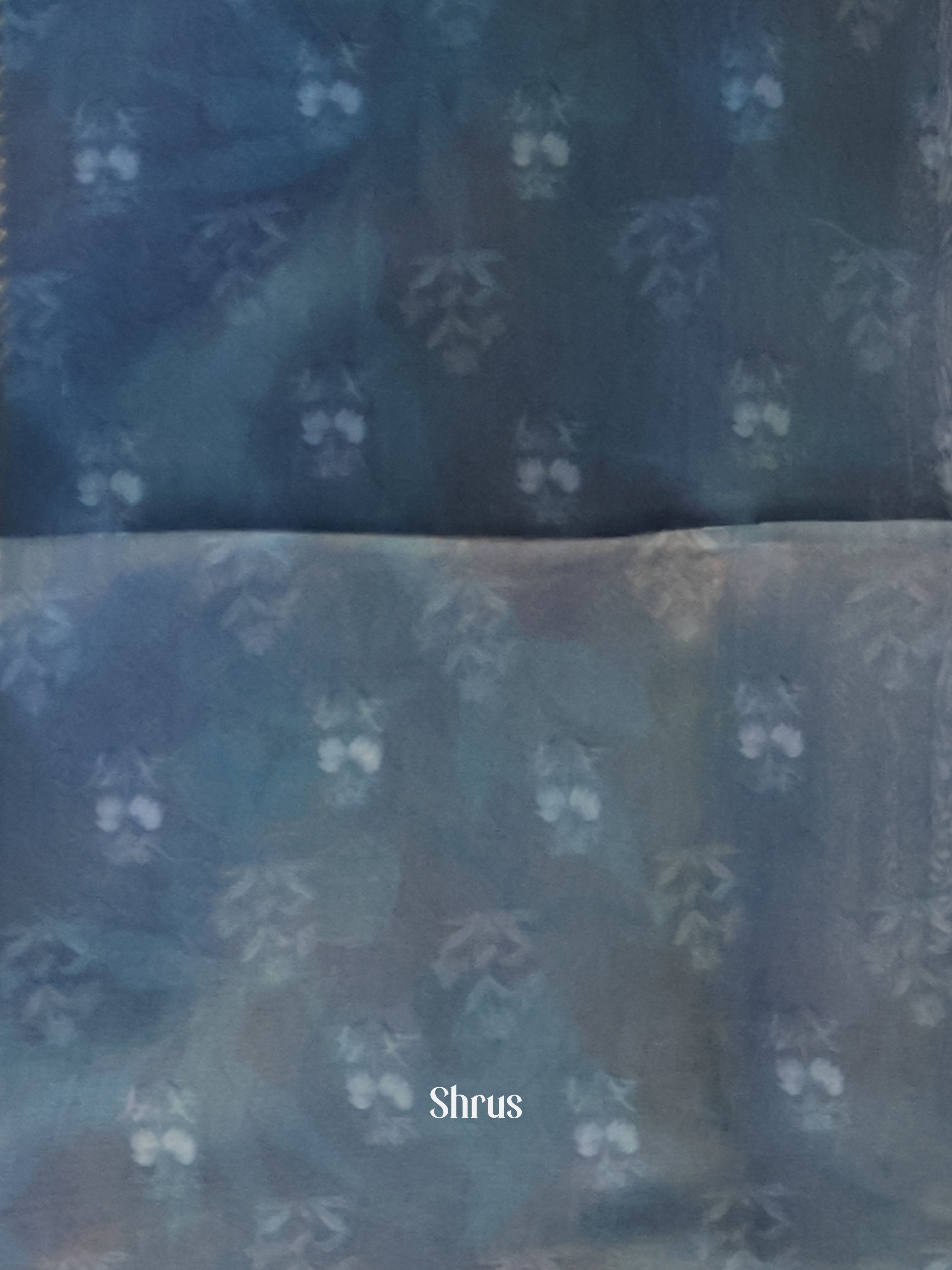 Blue - Semi Jute Saree - Shop on Shrus.com