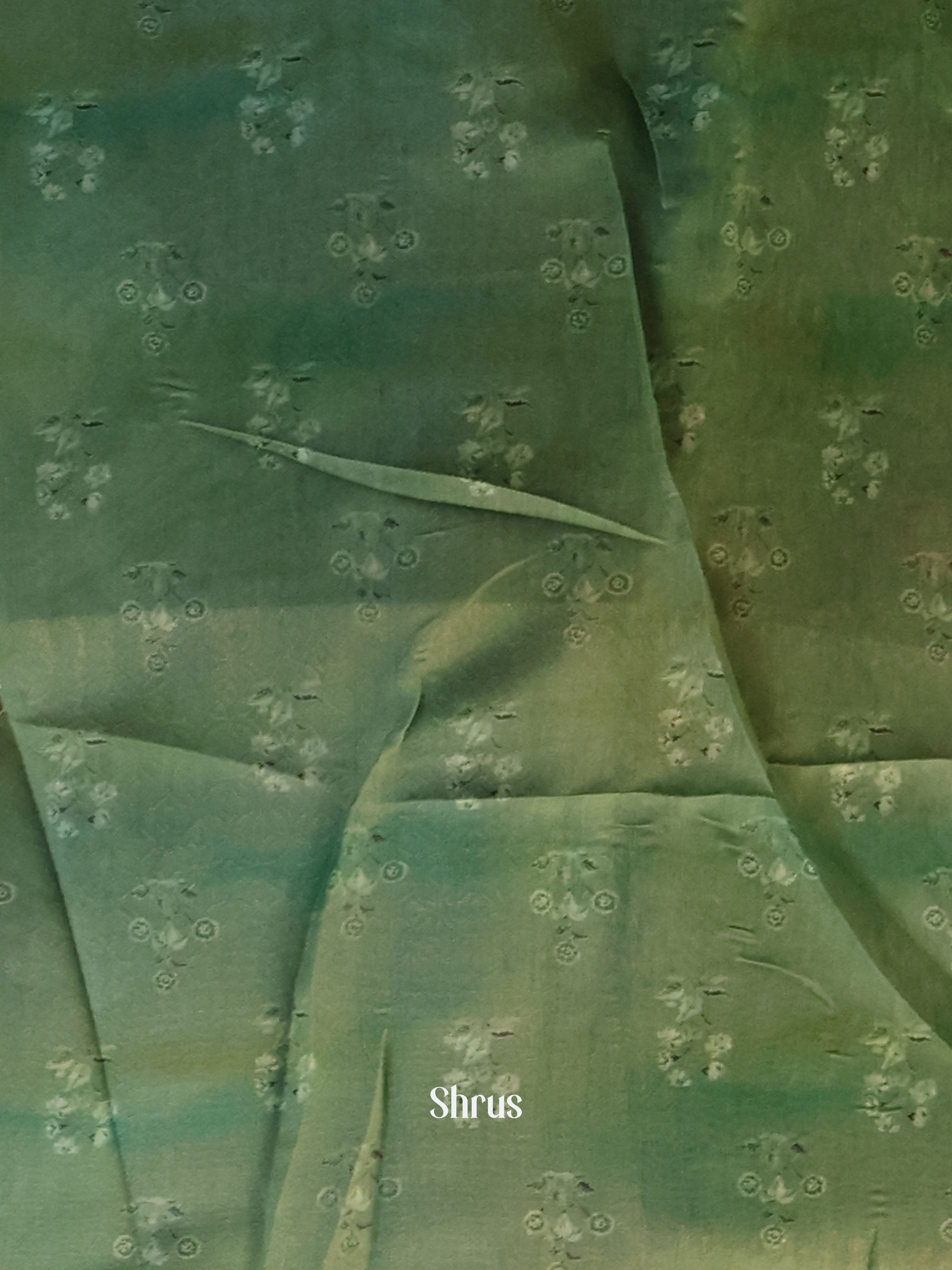 green - Semi Jute Saree - Shop on Shrus.com