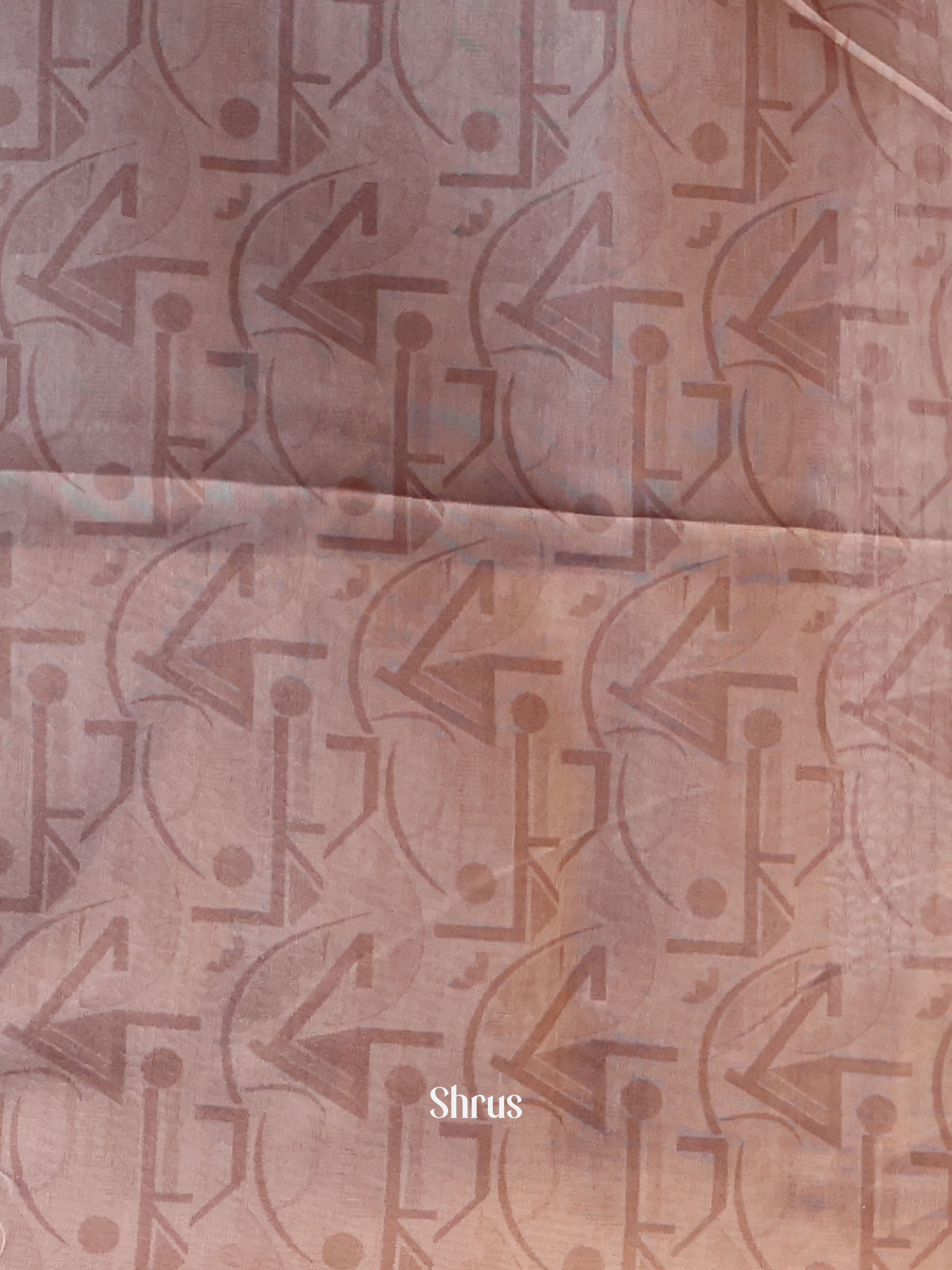 Grey & Brown - Semi Jute Saree - Shop on Shrus.com