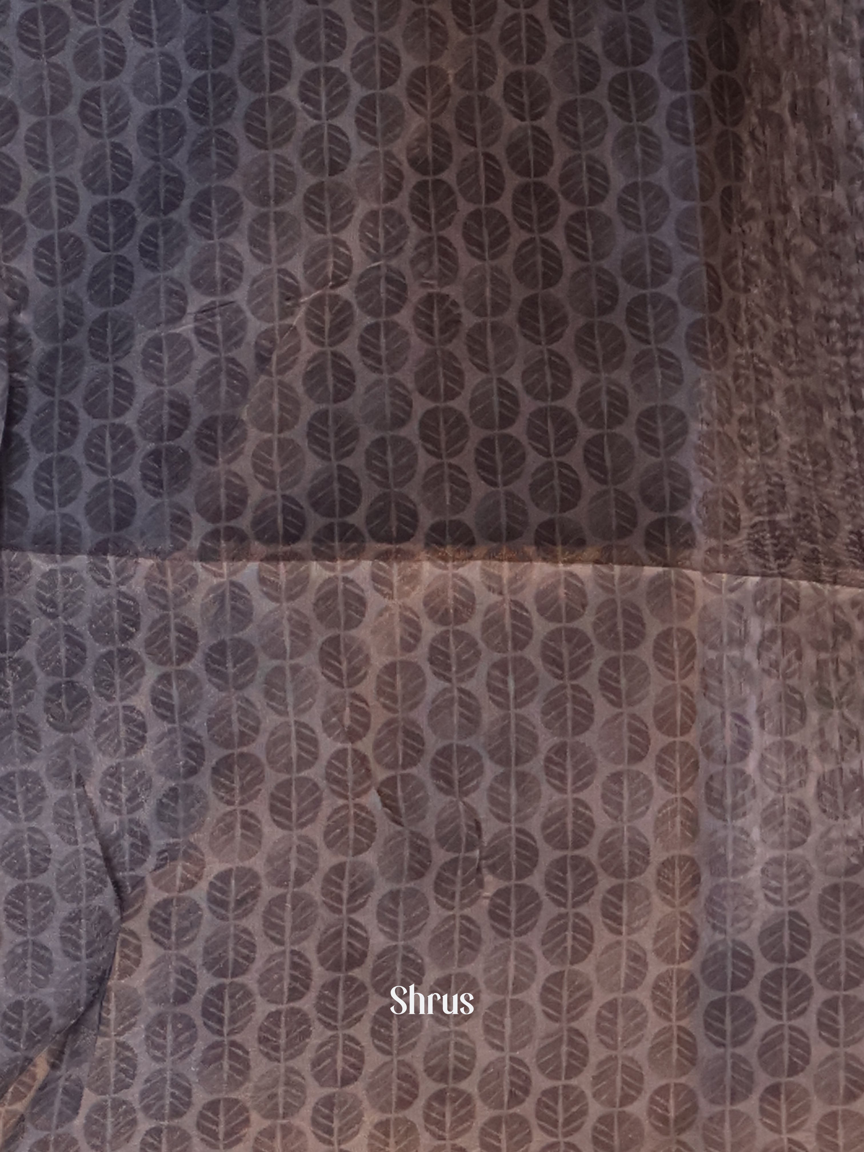 Grey & Black - Semi Jute Saree - Shop on Shrus.com